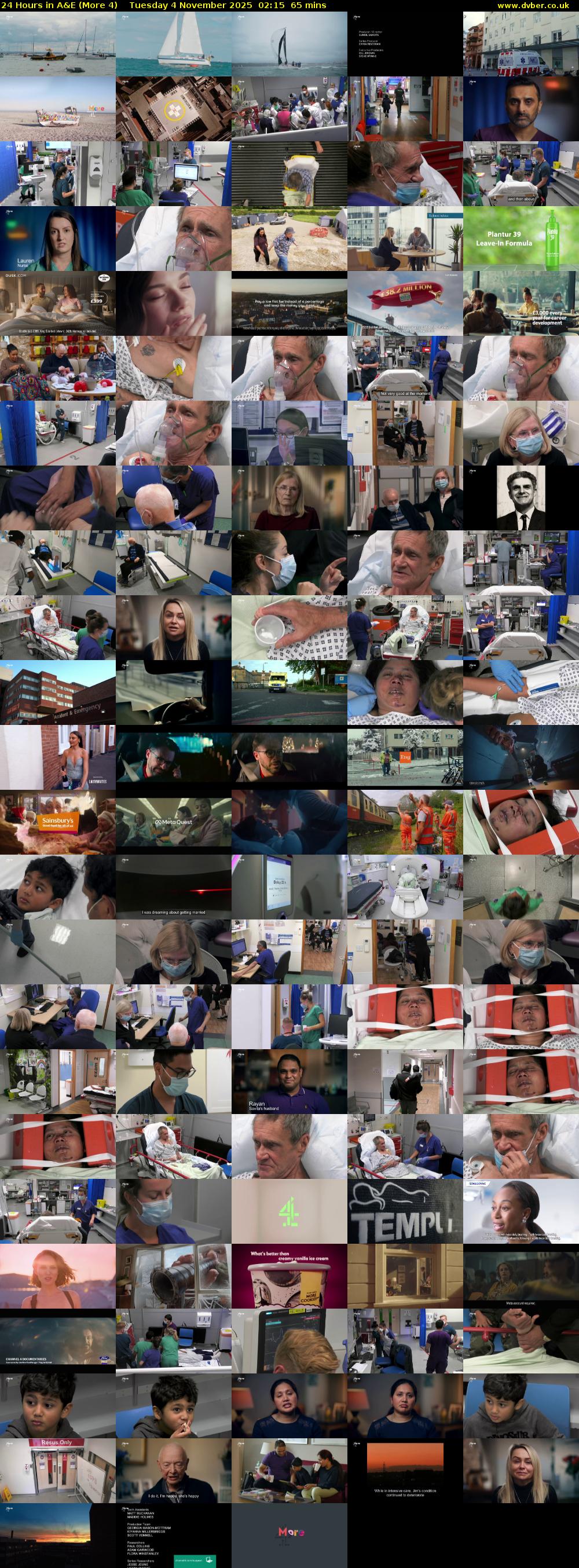 24 Hours in A&E (More 4) Tuesday 4 November 2025 02:15 - 03:20