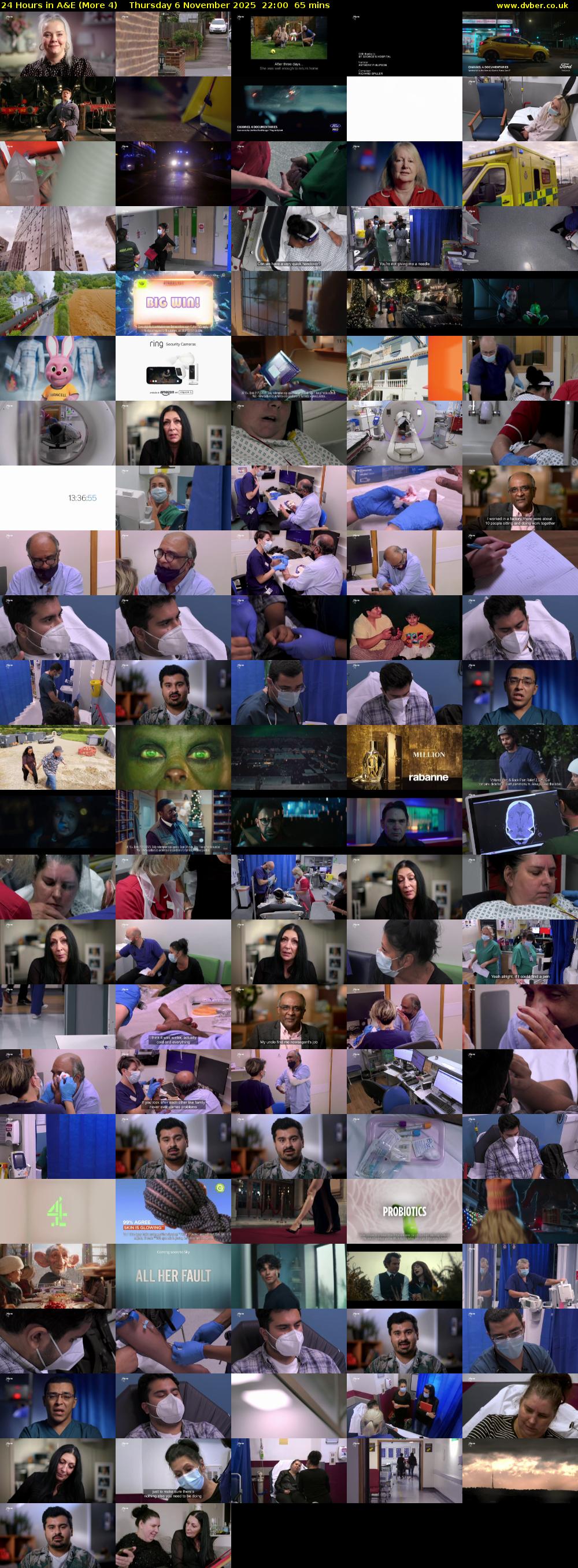 24 Hours in A&E (More 4) Thursday 6 November 2025 22:00 - 23:05