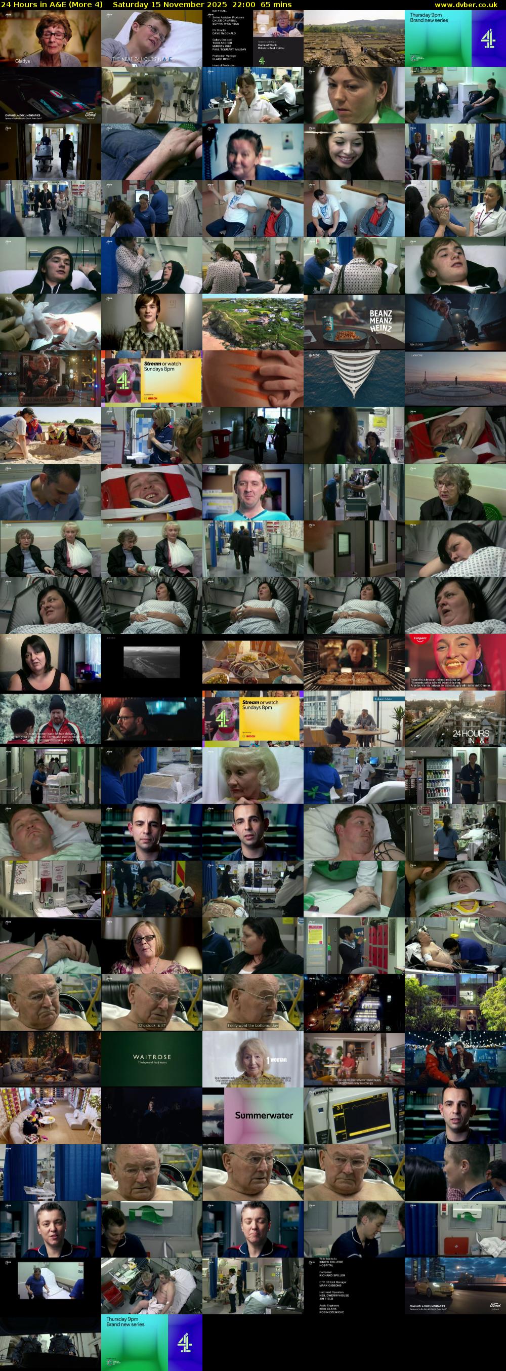 24 Hours in A&E (More 4) Saturday 15 November 2025 22:00 - 23:05