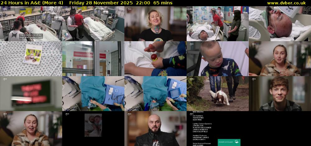 24 Hours in A&E (More 4) Friday 28 November 2025 22:00 - 23:05