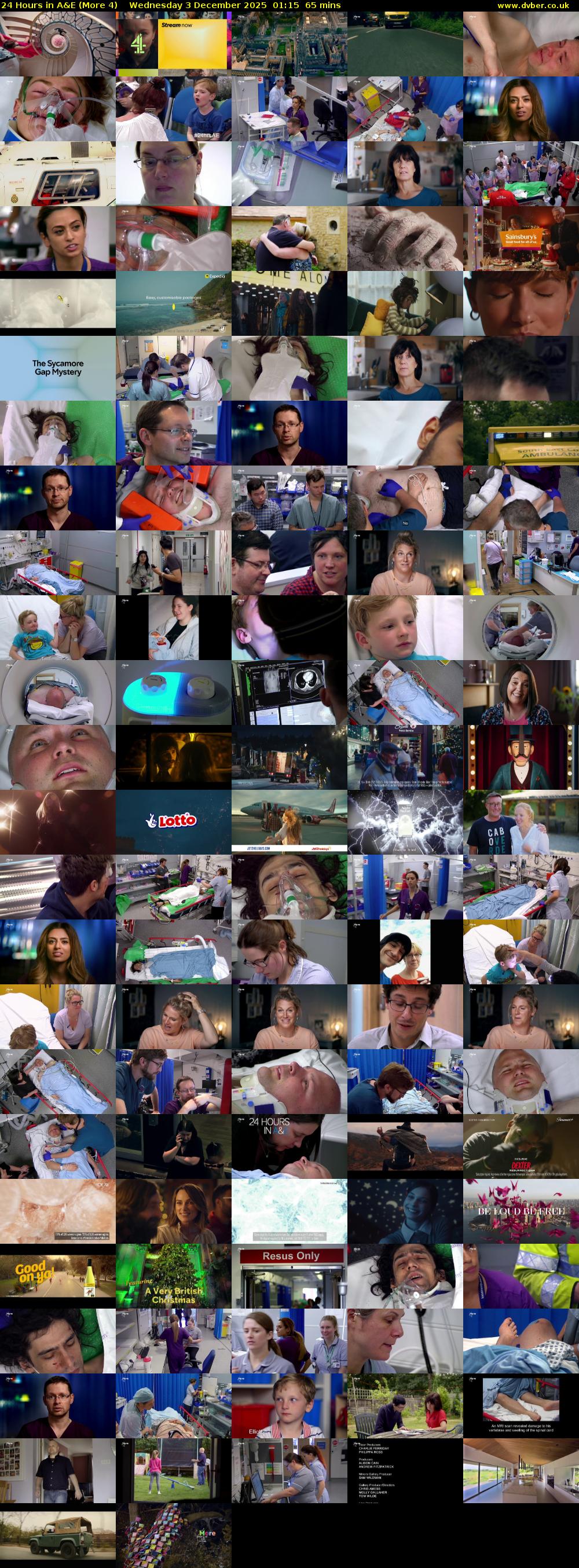 24 Hours in A&E (More 4) Wednesday 3 December 2025 01:15 - 02:20