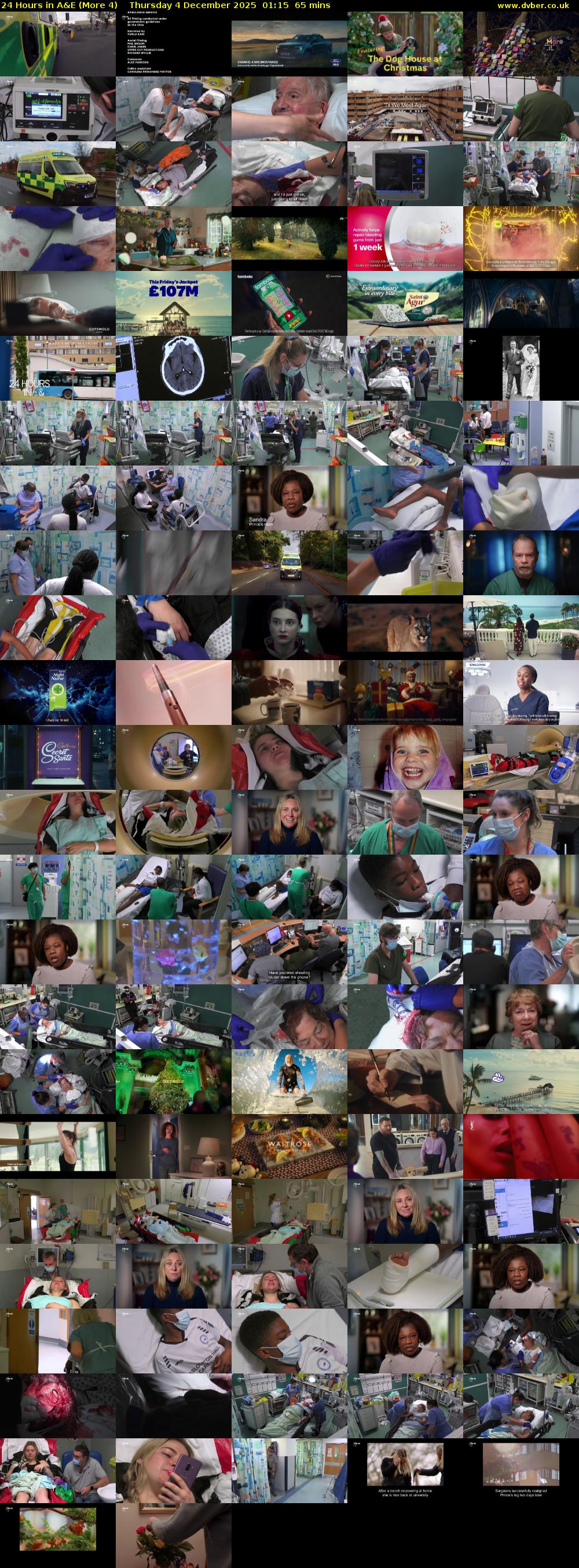 24 Hours in A&E (More 4) Thursday 4 December 2025 01:15 - 02:20