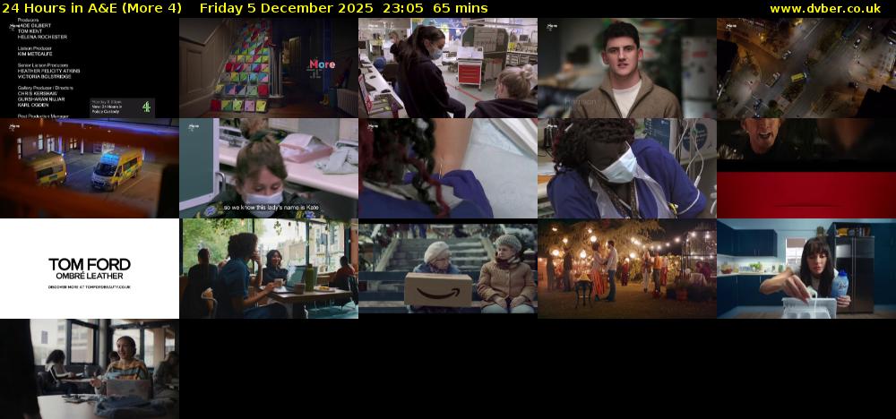 24 Hours in A&E (More 4) Friday 5 December 2025 23:05 - 00:10