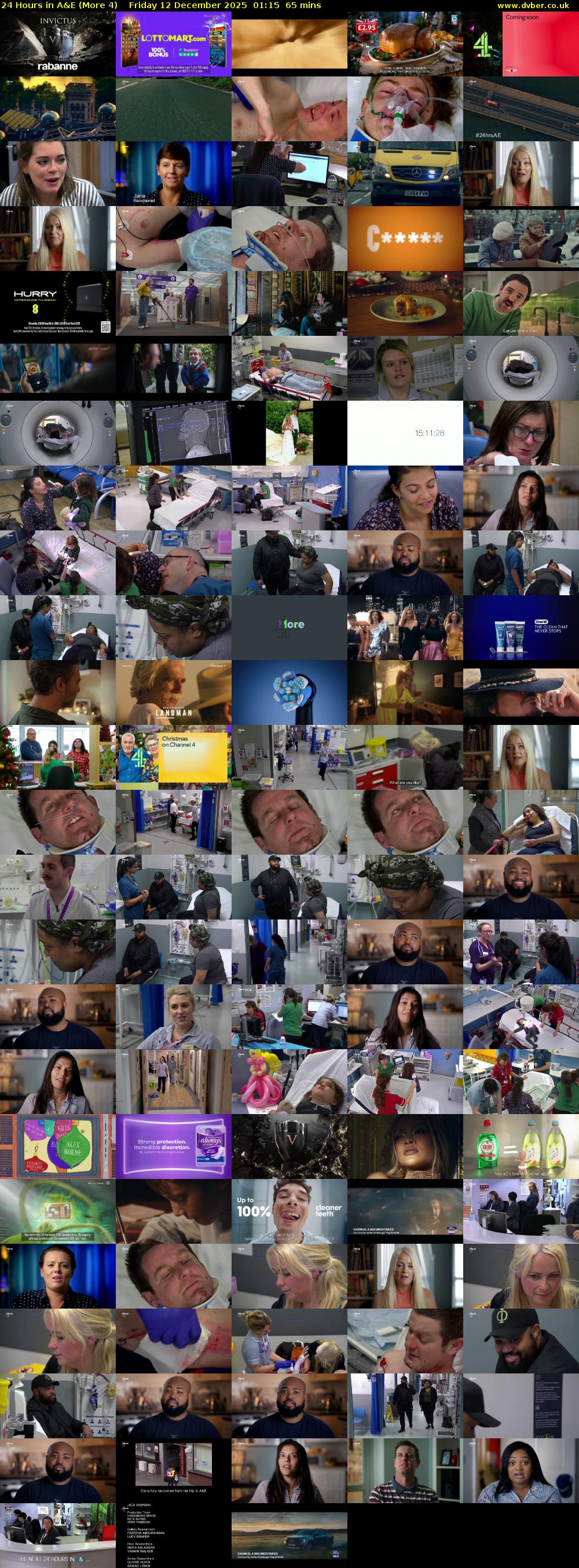 24 Hours in A&E (More 4) Friday 12 December 2025 01:15 - 02:20