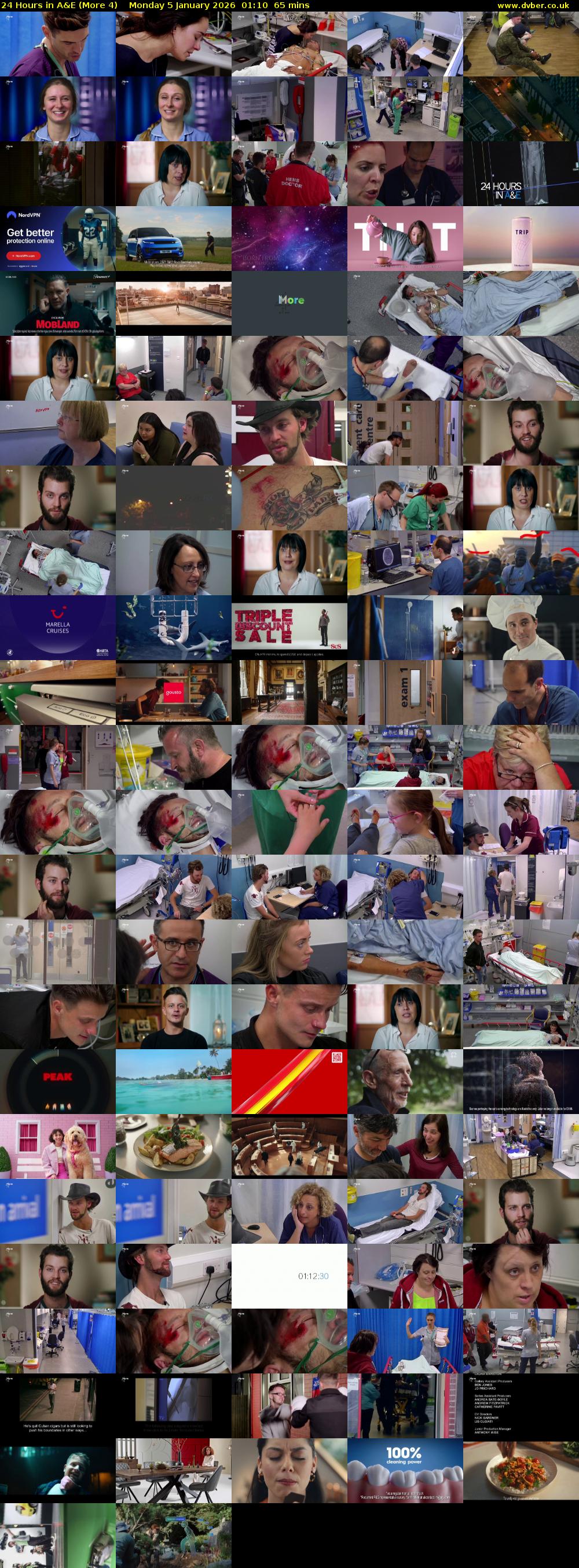 24 Hours in A&E (More 4) Monday 5 January 2026 01:10 - 02:15