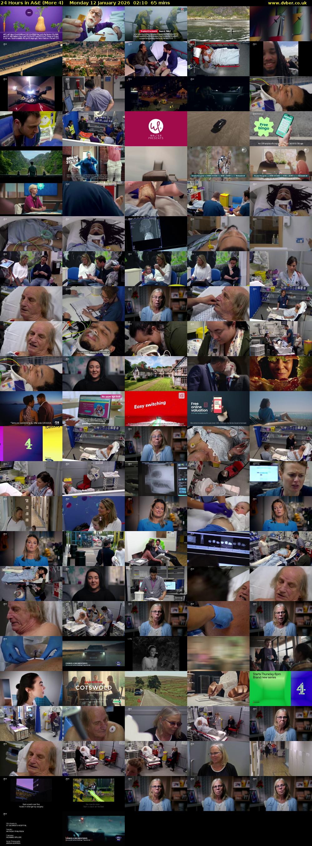 24 Hours in A&E (More 4) Monday 12 January 2026 02:10 - 03:15