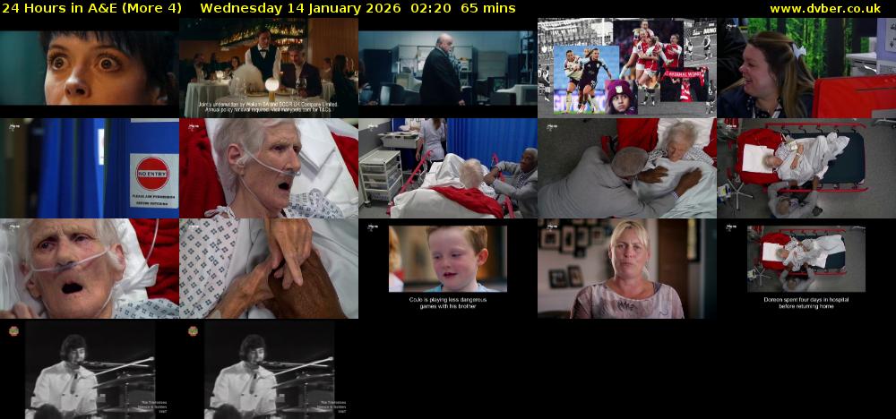 24 Hours in A&E (More 4) Wednesday 14 January 2026 02:20 - 03:25