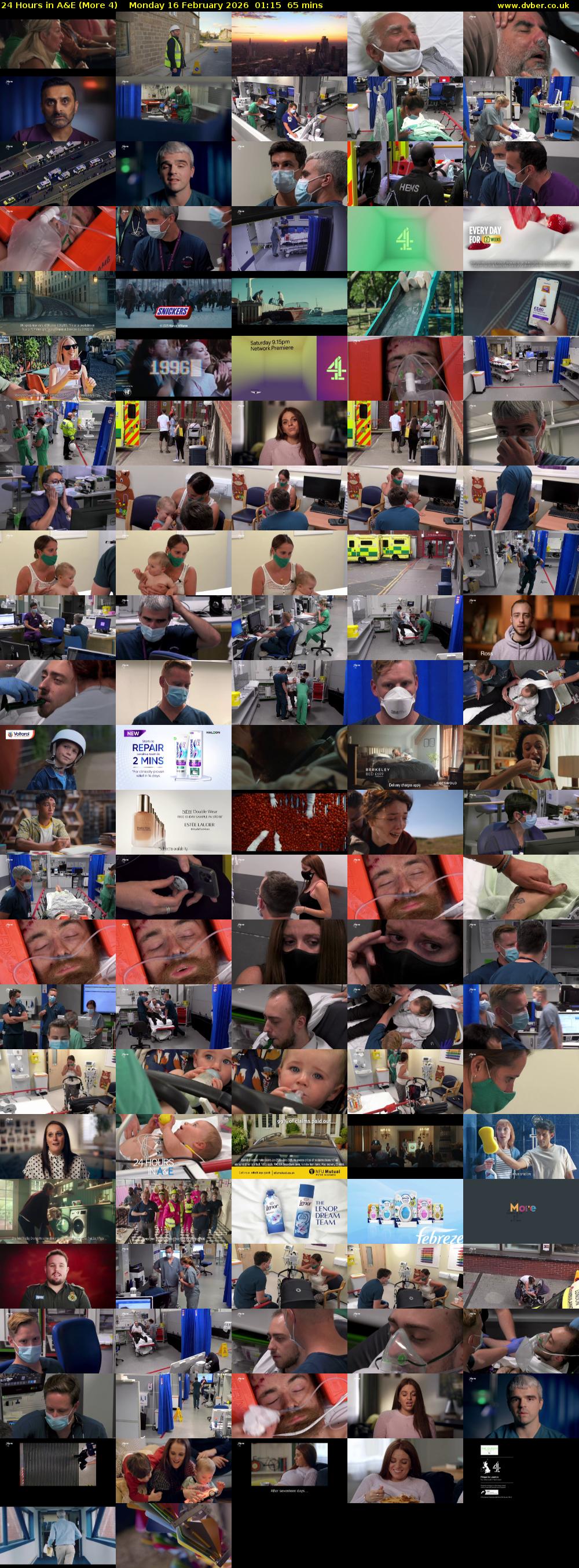 24 Hours in A&E (More 4) Monday 16 February 2026 01:15 - 02:20