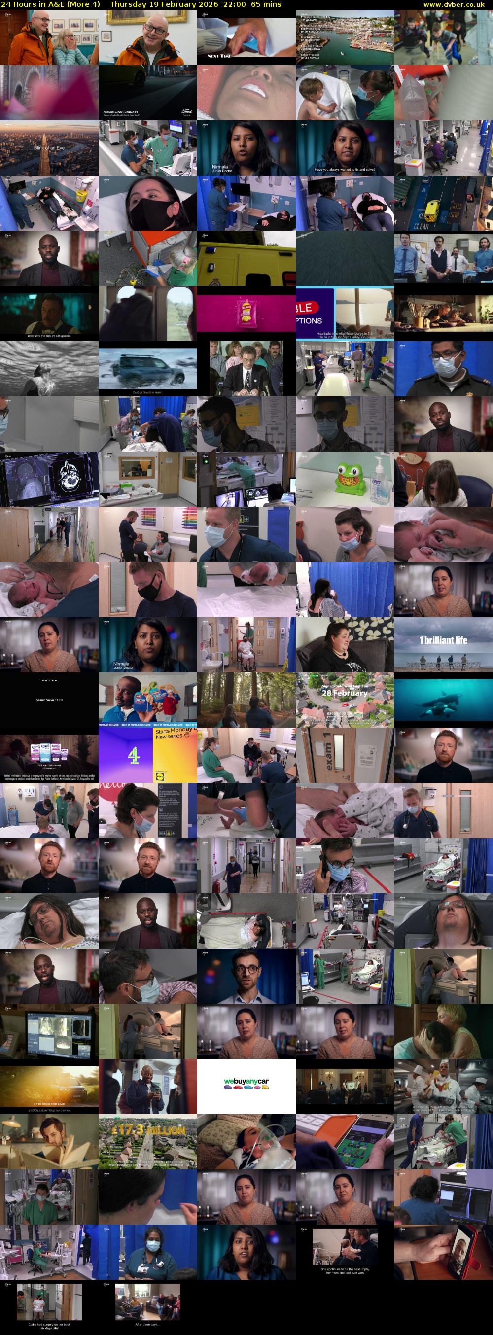 24 Hours in A&E (More 4) Thursday 19 February 2026 22:00 - 23:05
