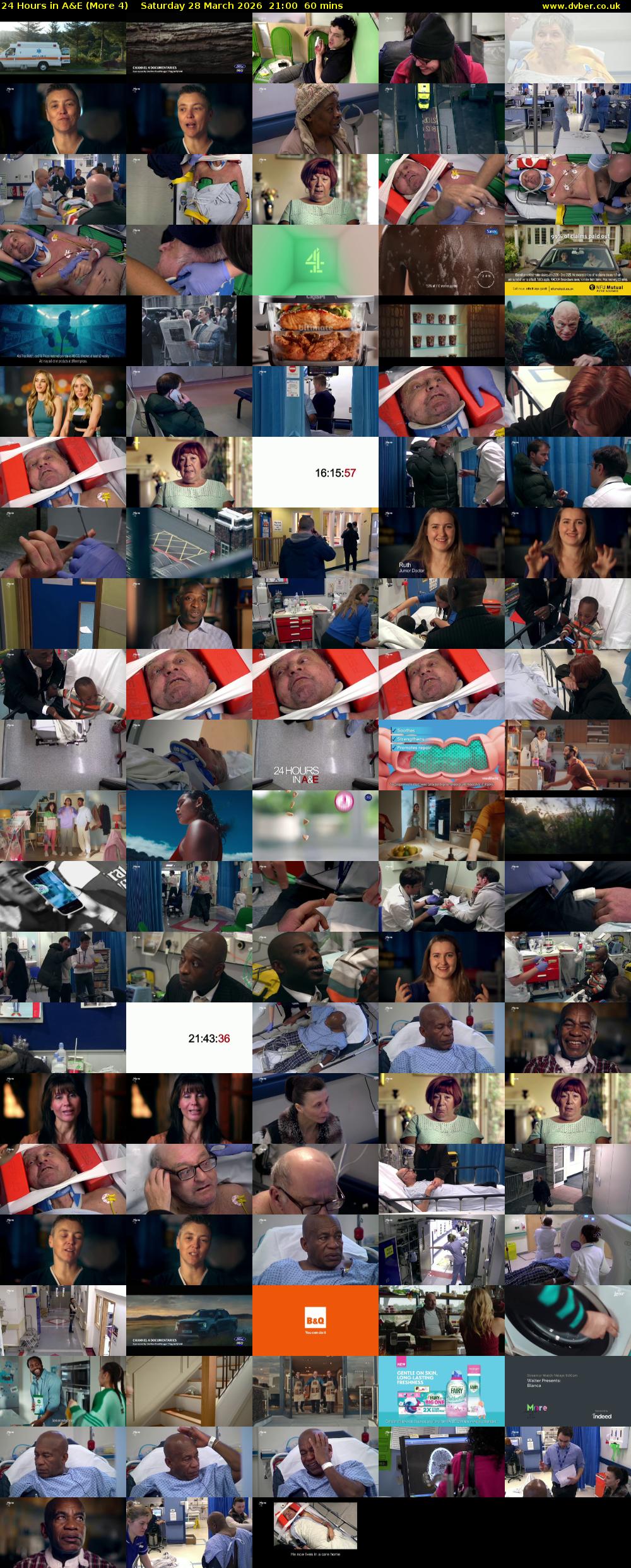 24 Hours in A&E (More 4) Saturday 28 March 2026 21:00 - 22:00