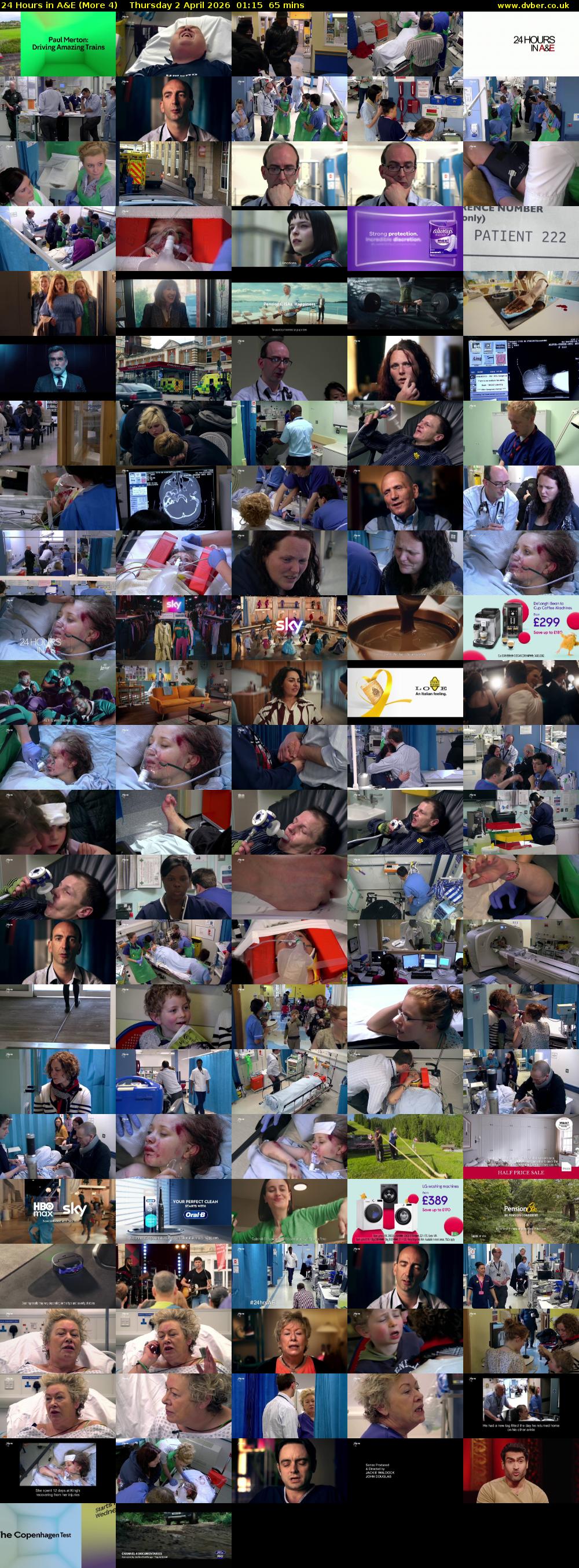 24 Hours in A&E (More 4) Thursday 2 April 2026 01:15 - 02:20