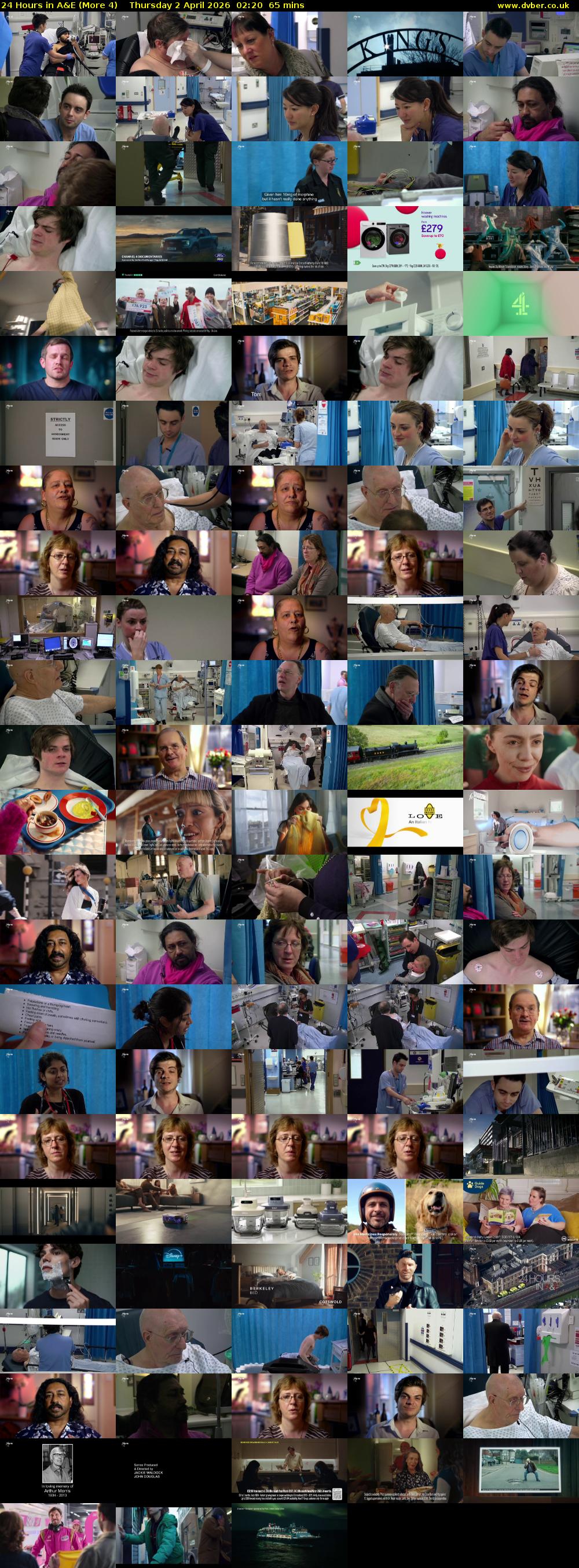 24 Hours in A&E (More 4) Thursday 2 April 2026 02:20 - 03:25