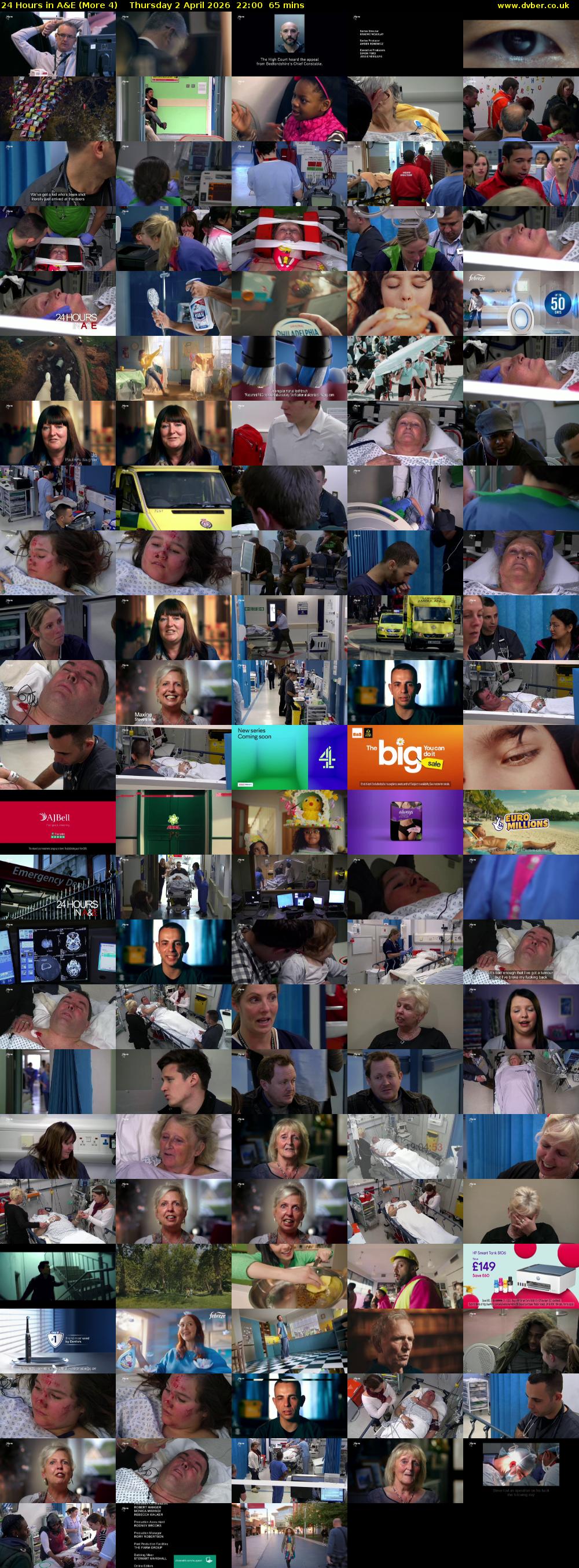 24 Hours in A&E (More 4) Thursday 2 April 2026 22:00 - 23:05