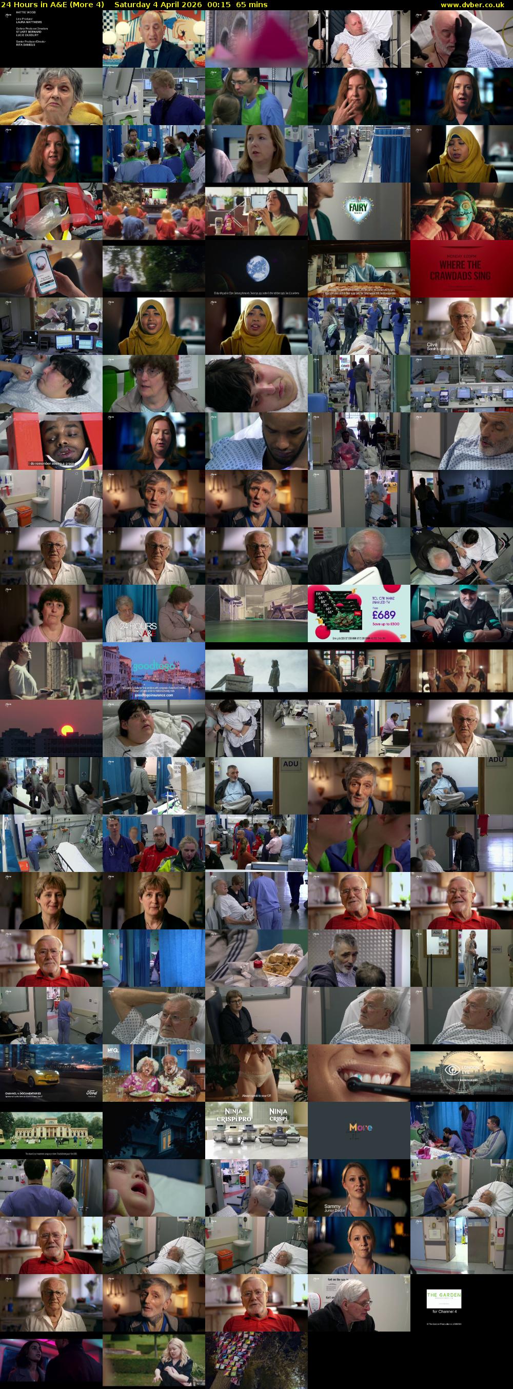 24 Hours in A&E (More 4) Saturday 4 April 2026 00:15 - 01:20