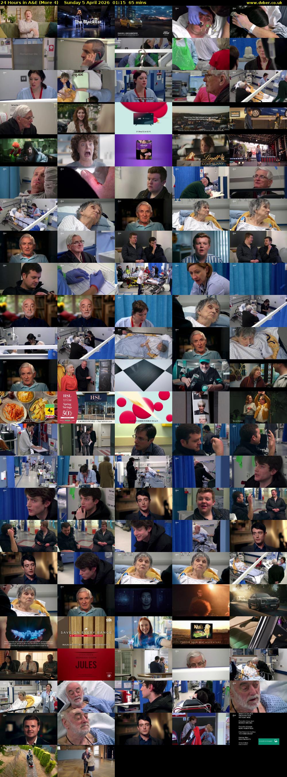 24 Hours in A&E (More 4) Sunday 5 April 2026 01:15 - 02:20