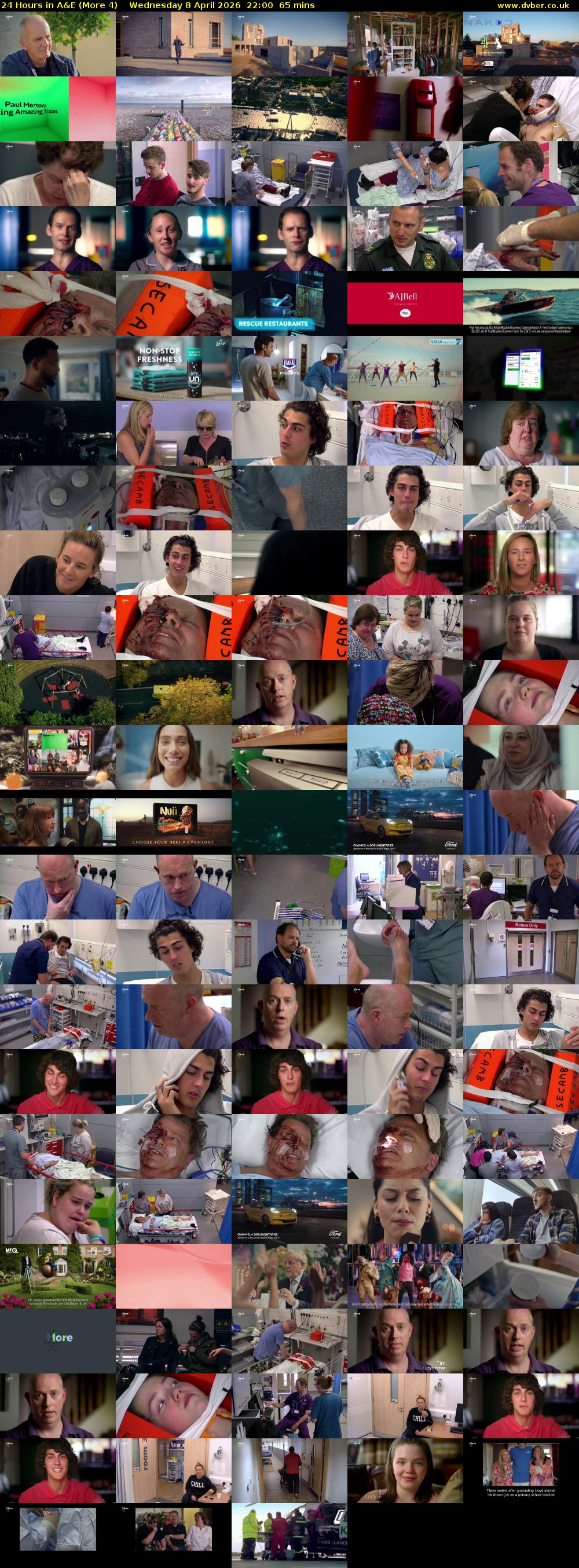 24 Hours in A&E (More 4) Wednesday 8 April 2026 22:00 - 23:05