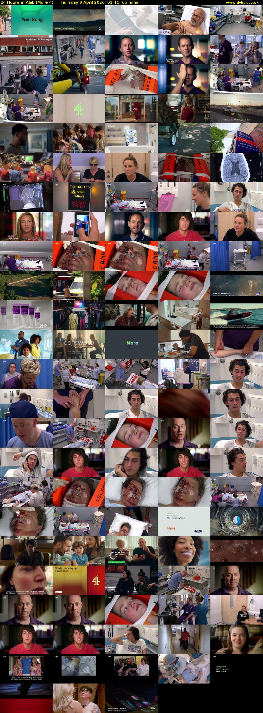 24 Hours in A&E (More 4) Thursday 9 April 2026 01:15 - 02:20