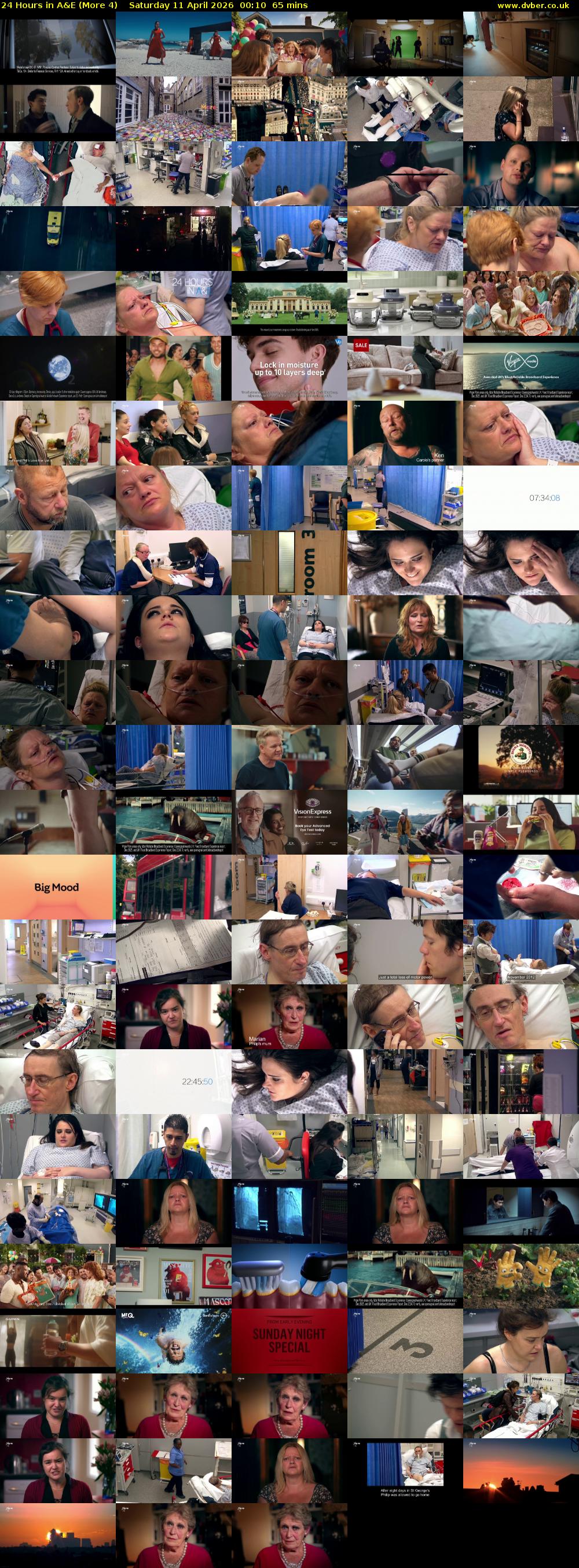 24 Hours in A&E (More 4) Saturday 11 April 2026 00:10 - 01:15