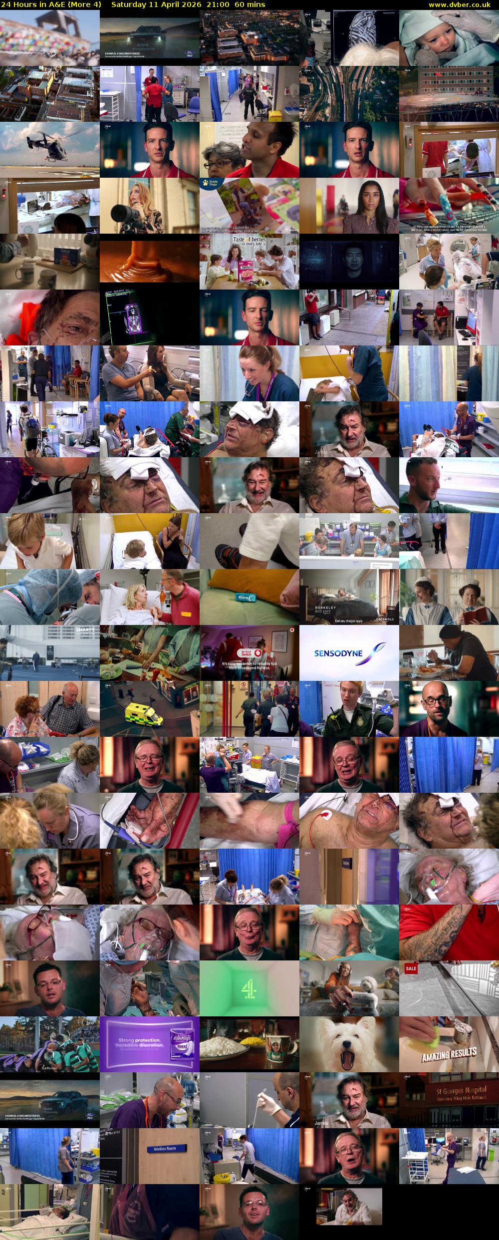 24 Hours in A&E (More 4) Saturday 11 April 2026 21:00 - 22:00