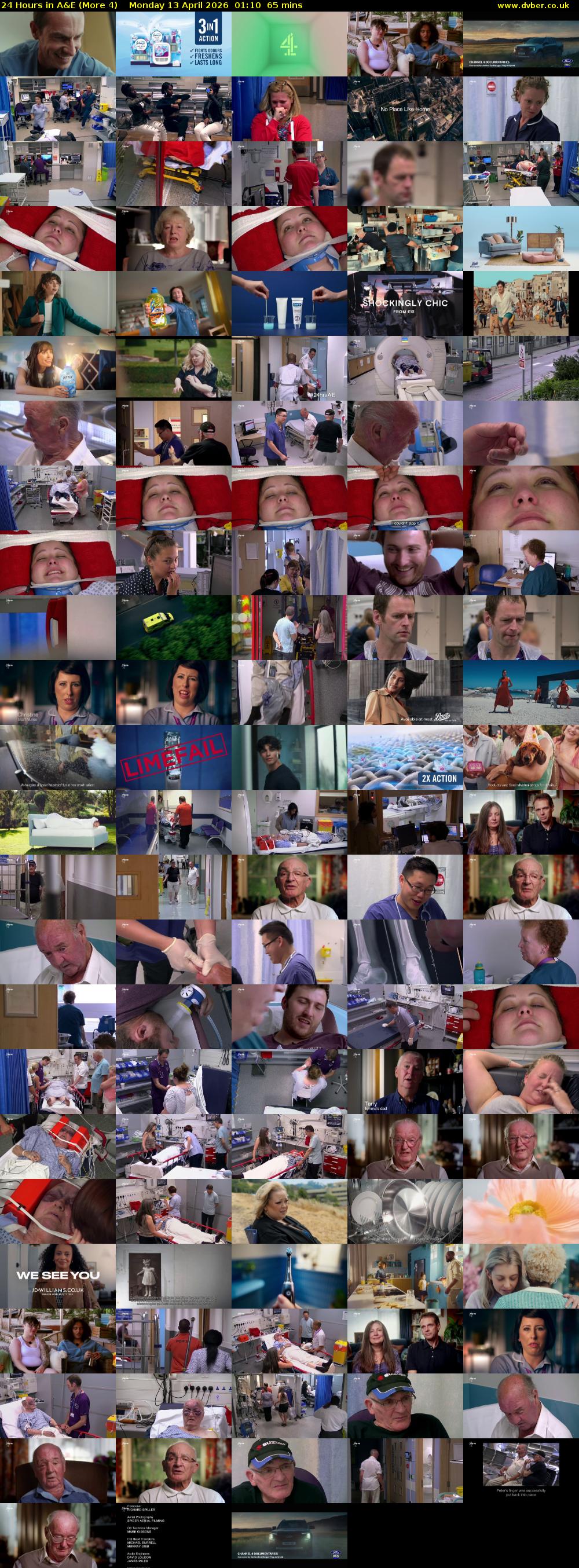 24 Hours in A&E (More 4) Monday 13 April 2026 01:10 - 02:15