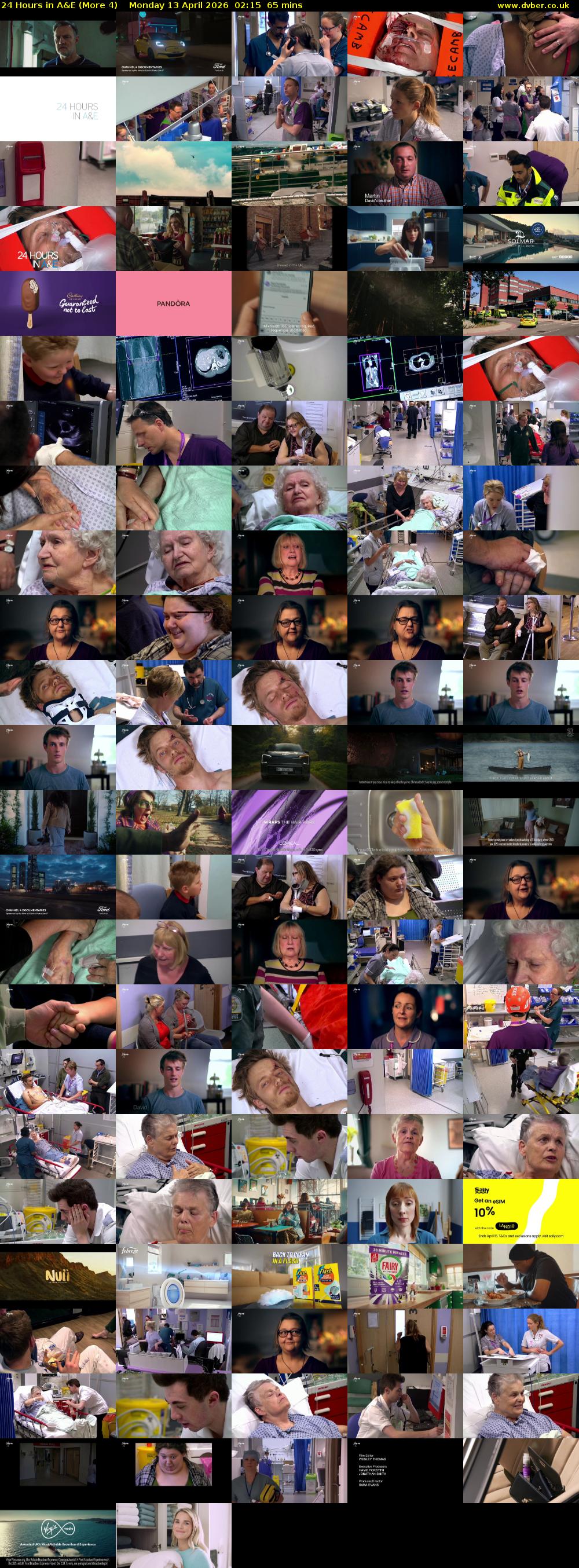24 Hours in A&E (More 4) Monday 13 April 2026 02:15 - 03:20
