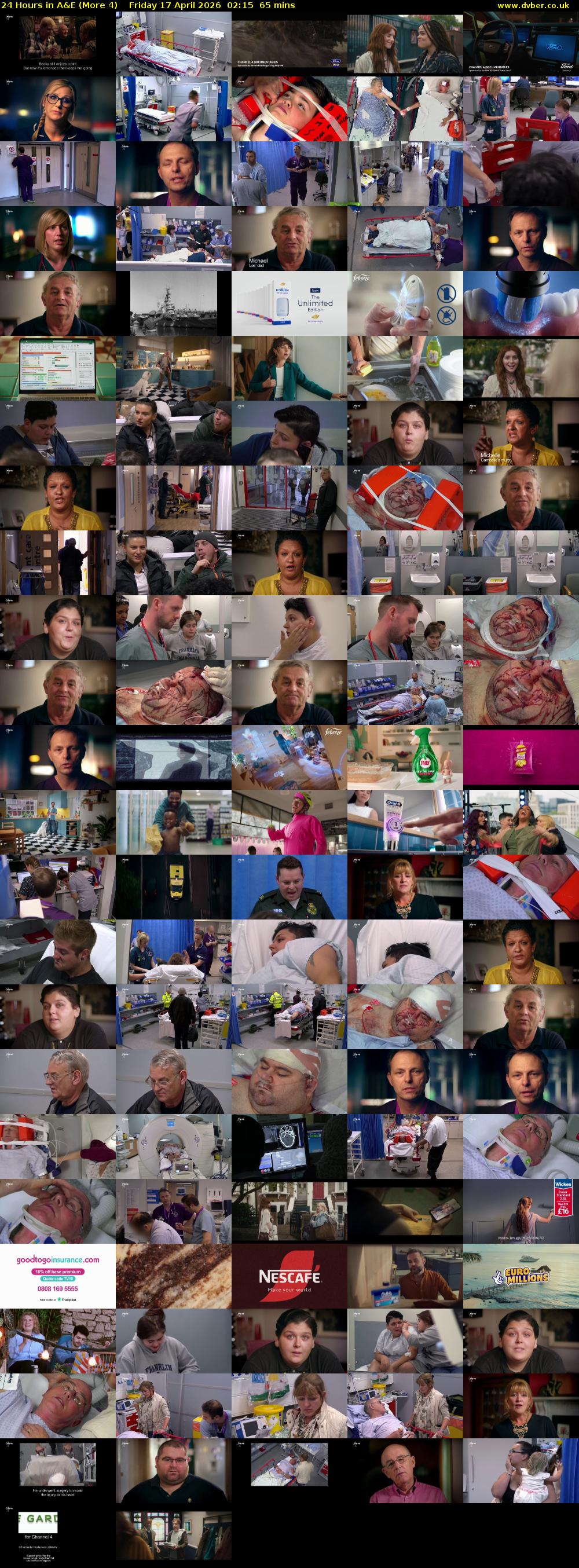 24 Hours in A&E (More 4) Friday 17 April 2026 02:15 - 03:20