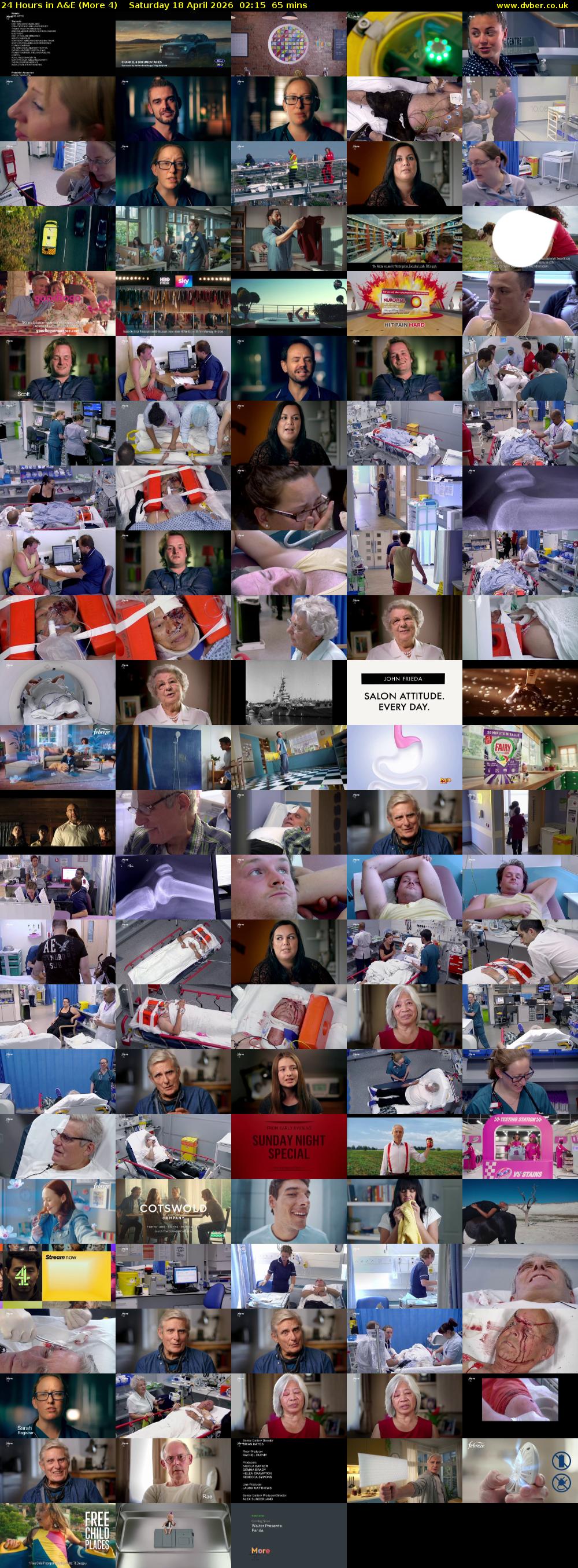 24 Hours in A&E (More 4) Saturday 18 April 2026 02:15 - 03:20
