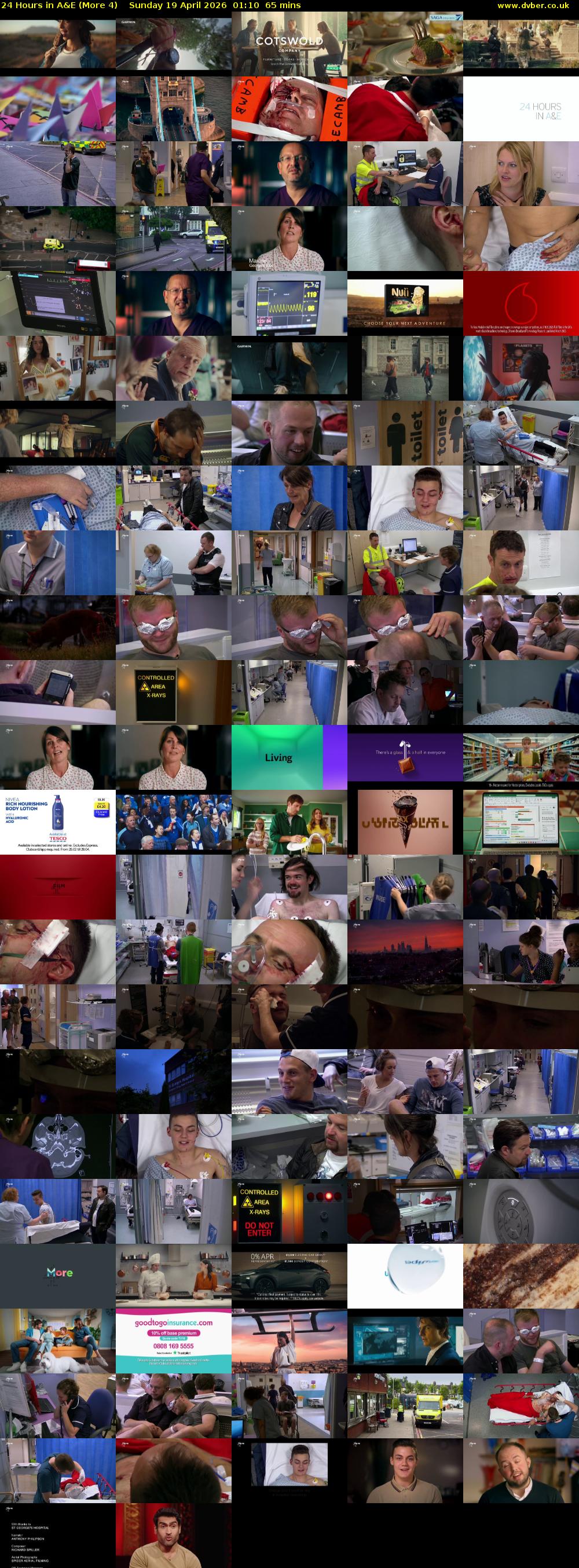 24 Hours in A&E (More 4) Sunday 19 April 2026 01:10 - 02:15