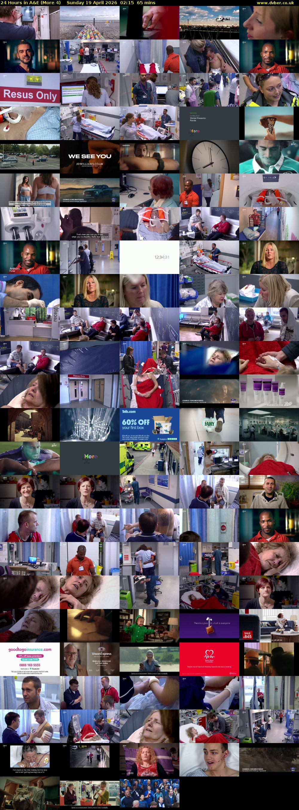 24 Hours in A&E (More 4) Sunday 19 April 2026 02:15 - 03:20