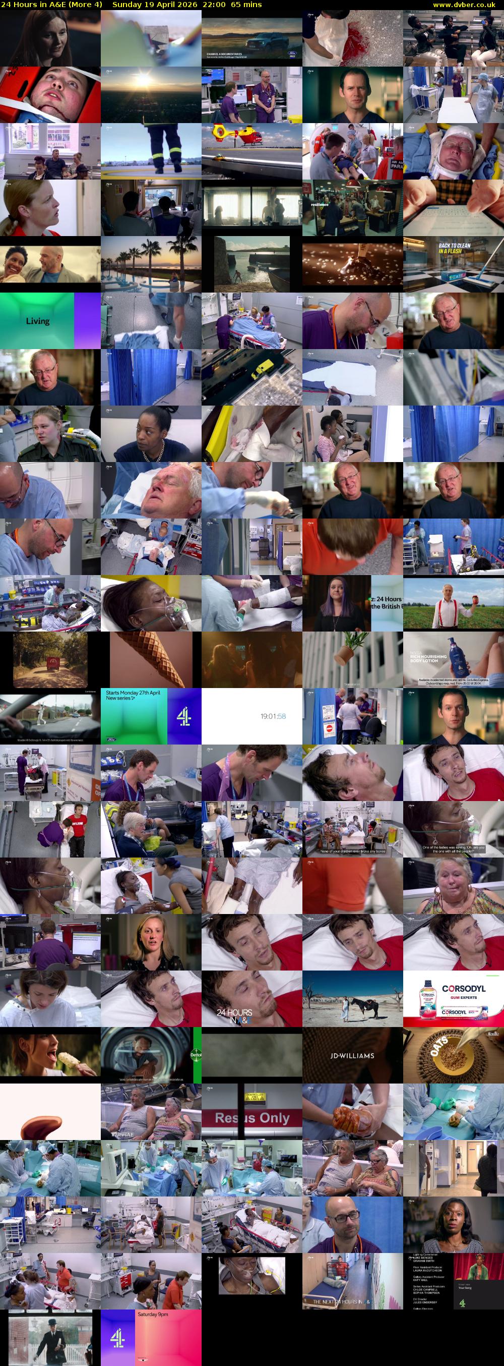 24 Hours in A&E (More 4) Sunday 19 April 2026 22:00 - 23:05
