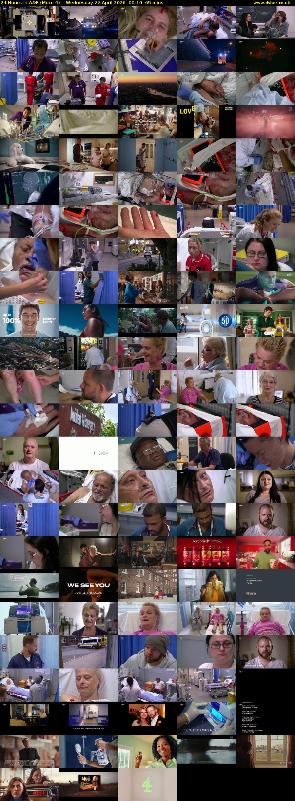 24 Hours in A&E (More 4) Wednesday 22 April 2026 00:10 - 01:15