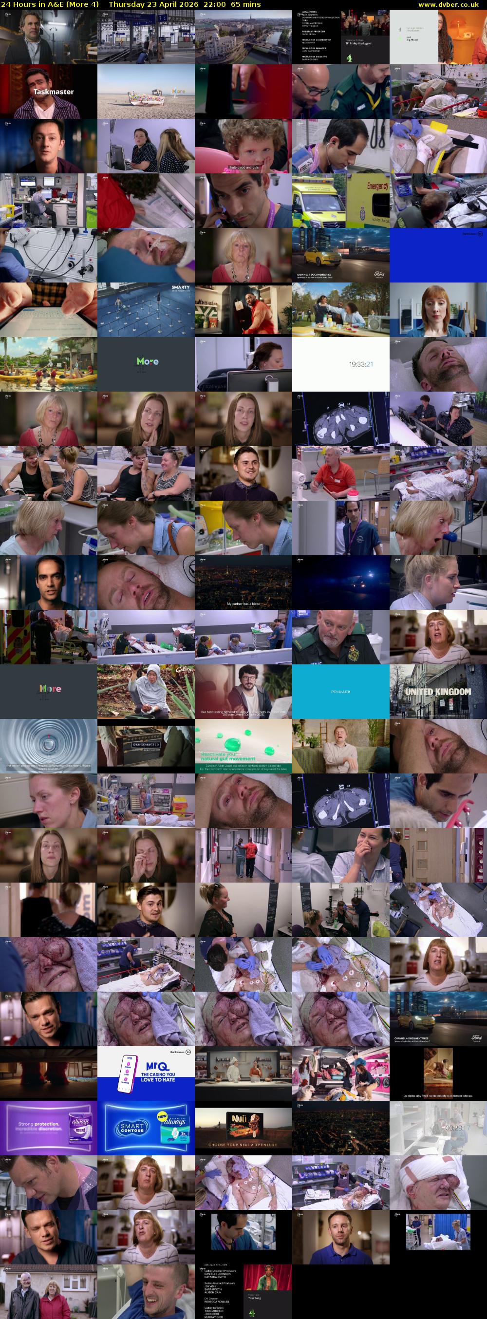 24 Hours in A&E (More 4) Thursday 23 April 2026 22:00 - 23:05