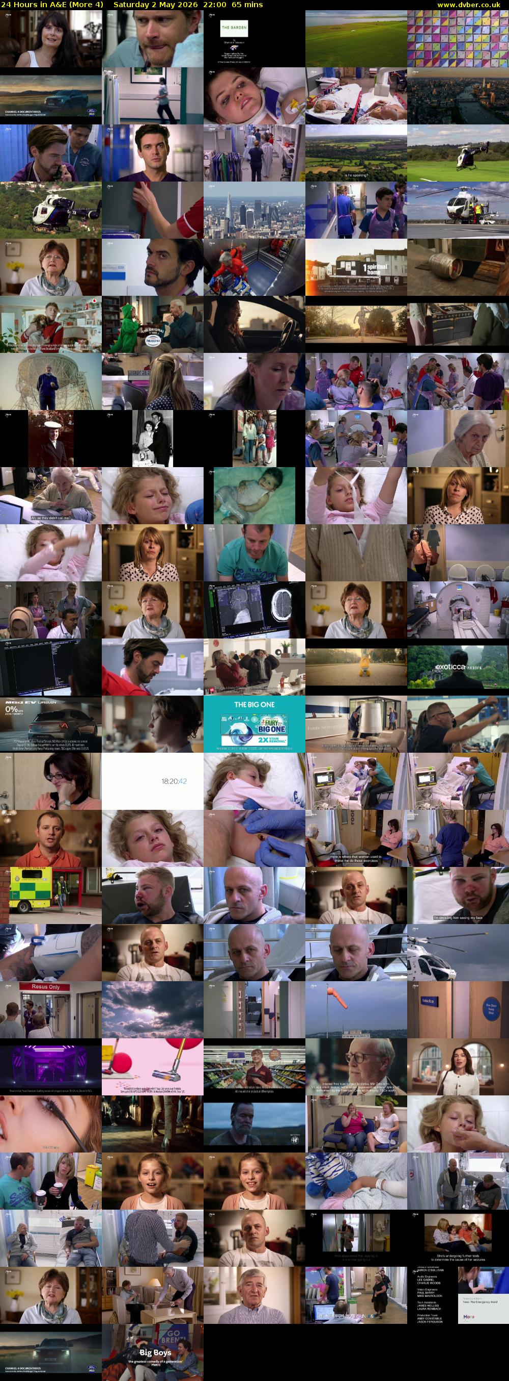 24 Hours in A&E (More 4) Saturday 2 May 2026 22:00 - 23:05