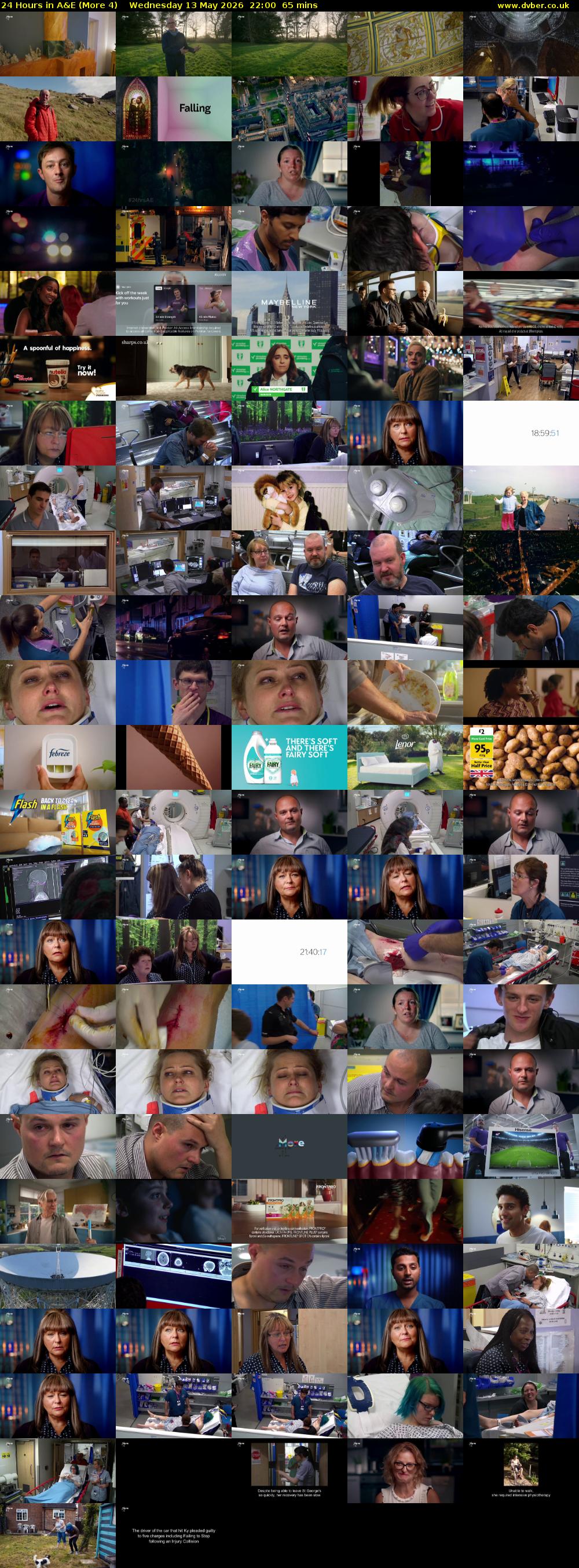 24 Hours in A&E (More 4) Wednesday 13 May 2026 22:00 - 23:05