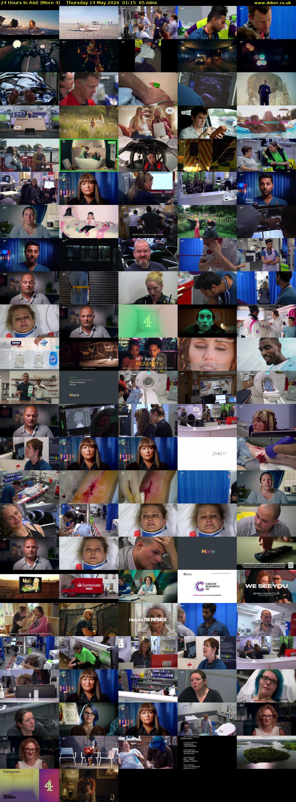 24 Hours in A&E (More 4) Thursday 14 May 2026 01:15 - 02:20