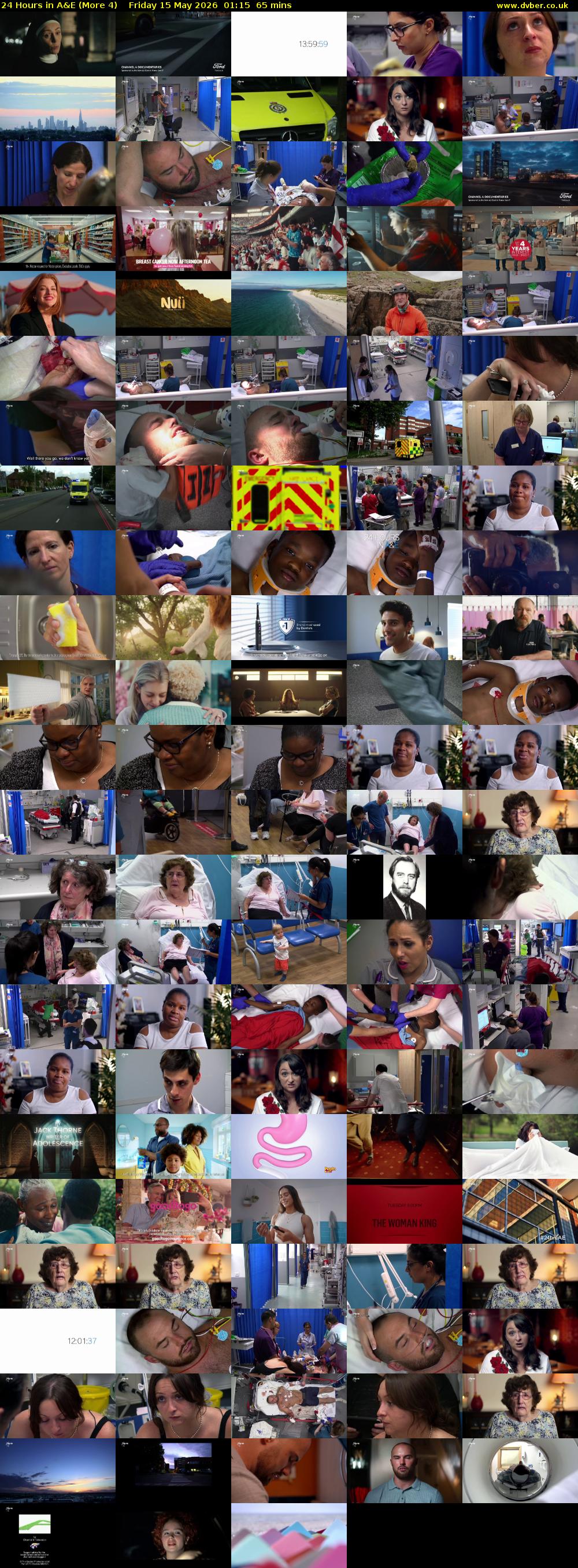 24 Hours in A&E (More 4) Friday 15 May 2026 01:15 - 02:20