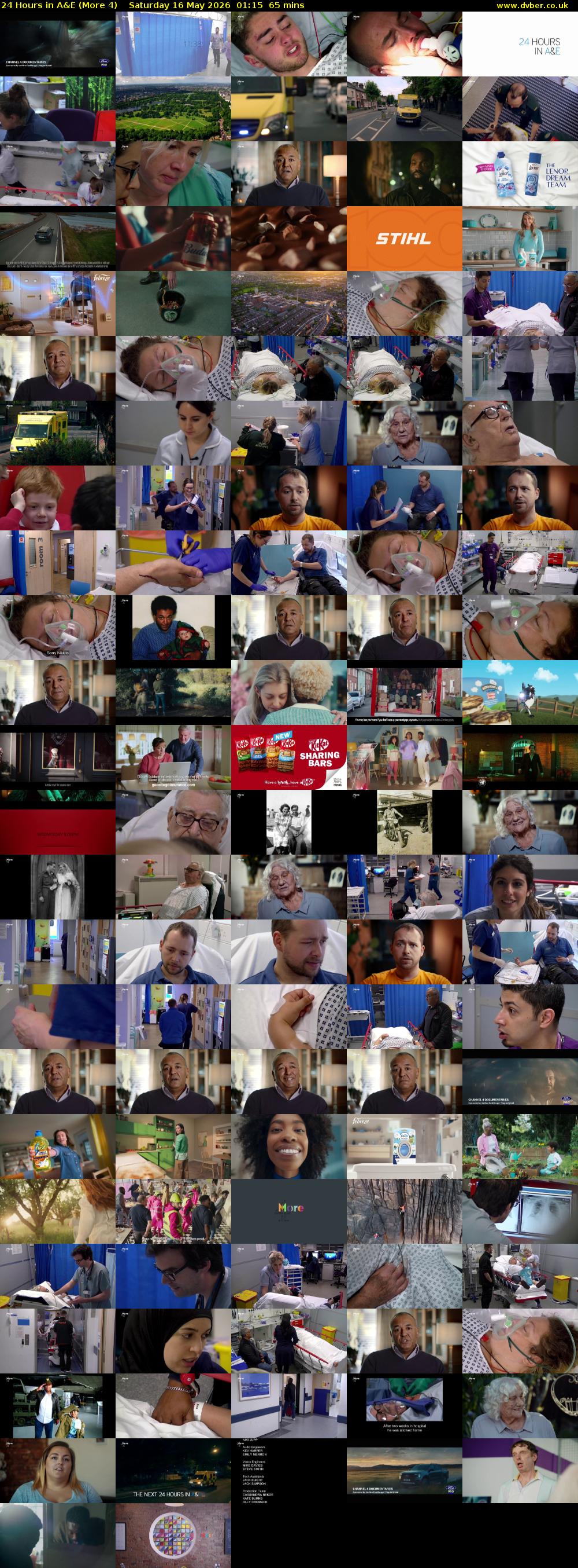 24 Hours in A&E (More 4) Saturday 16 May 2026 01:15 - 02:20