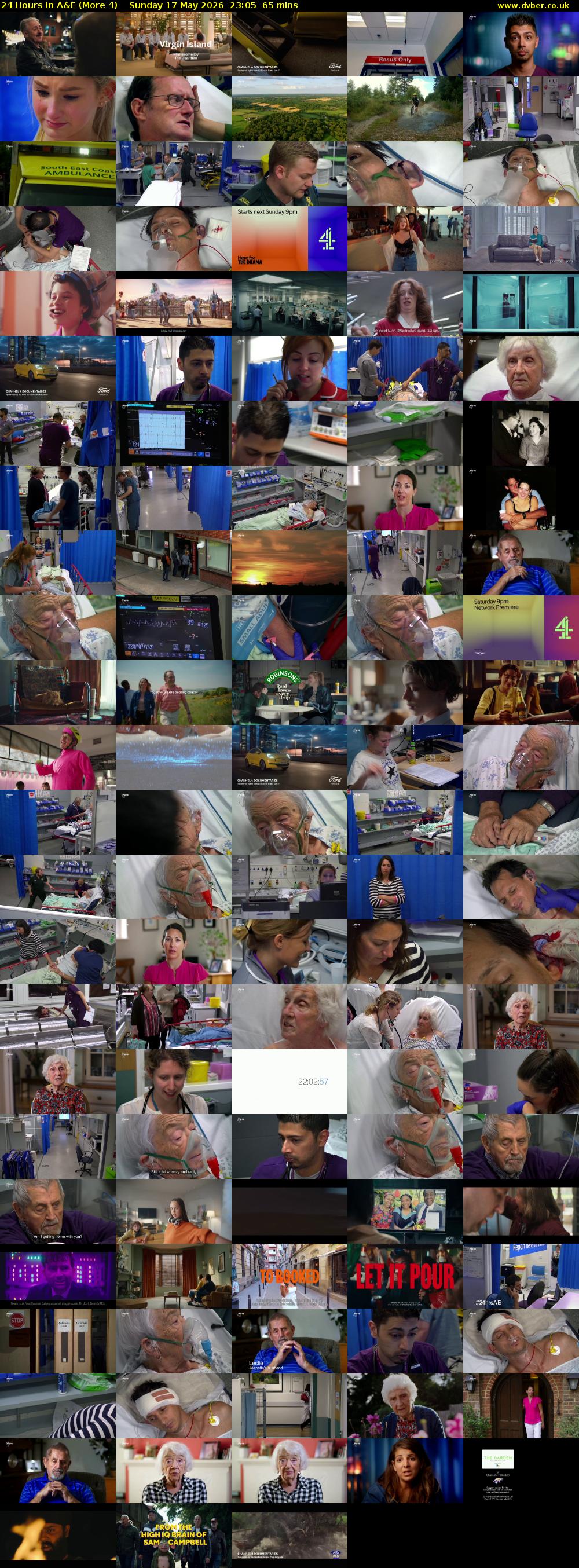 24 Hours in A&E (More 4) Sunday 17 May 2026 23:05 - 00:10