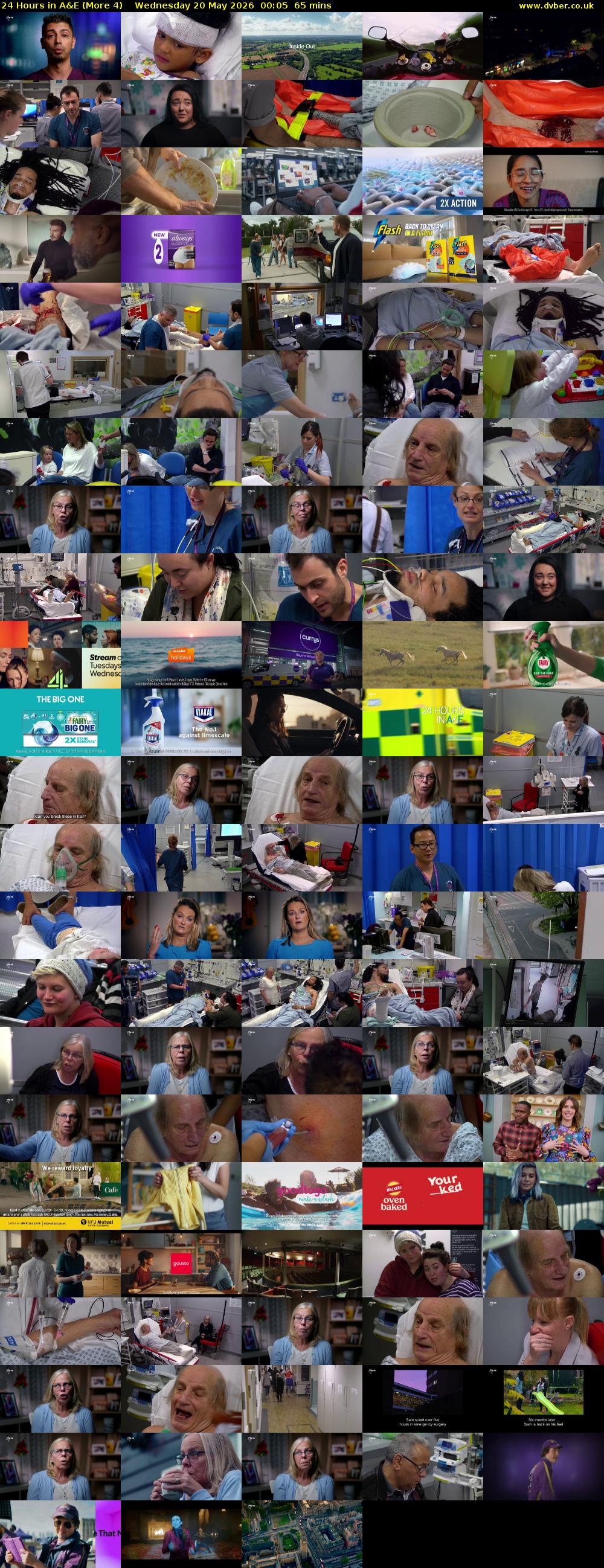 24 Hours in A&E (More 4) Wednesday 20 May 2026 00:05 - 01:10