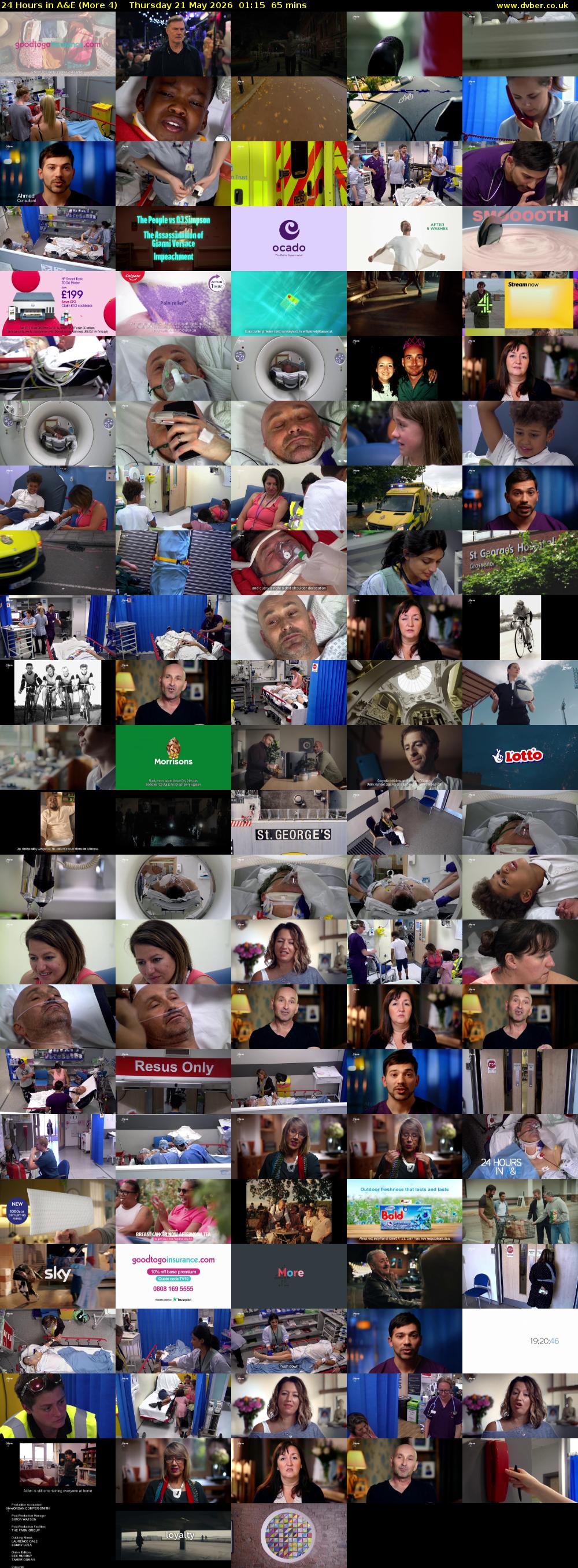 24 Hours in A&E (More 4) Thursday 21 May 2026 01:15 - 02:20