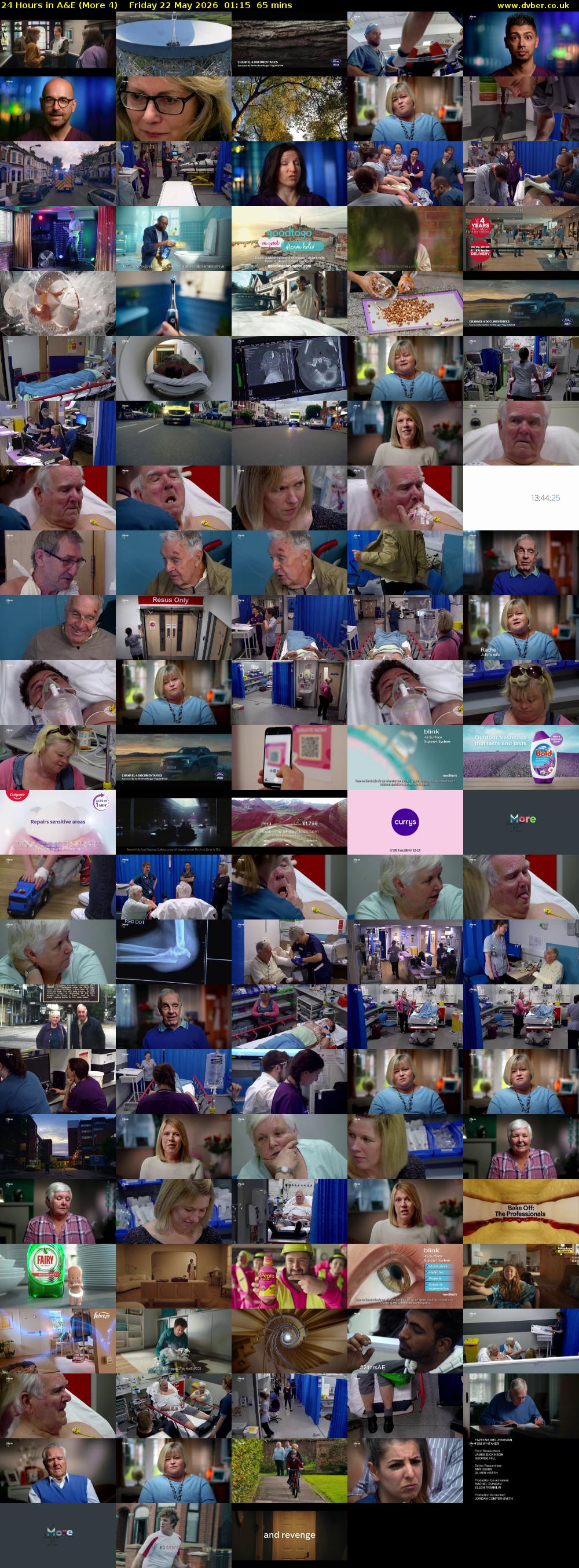24 Hours in A&E (More 4) Friday 22 May 2026 01:15 - 02:20