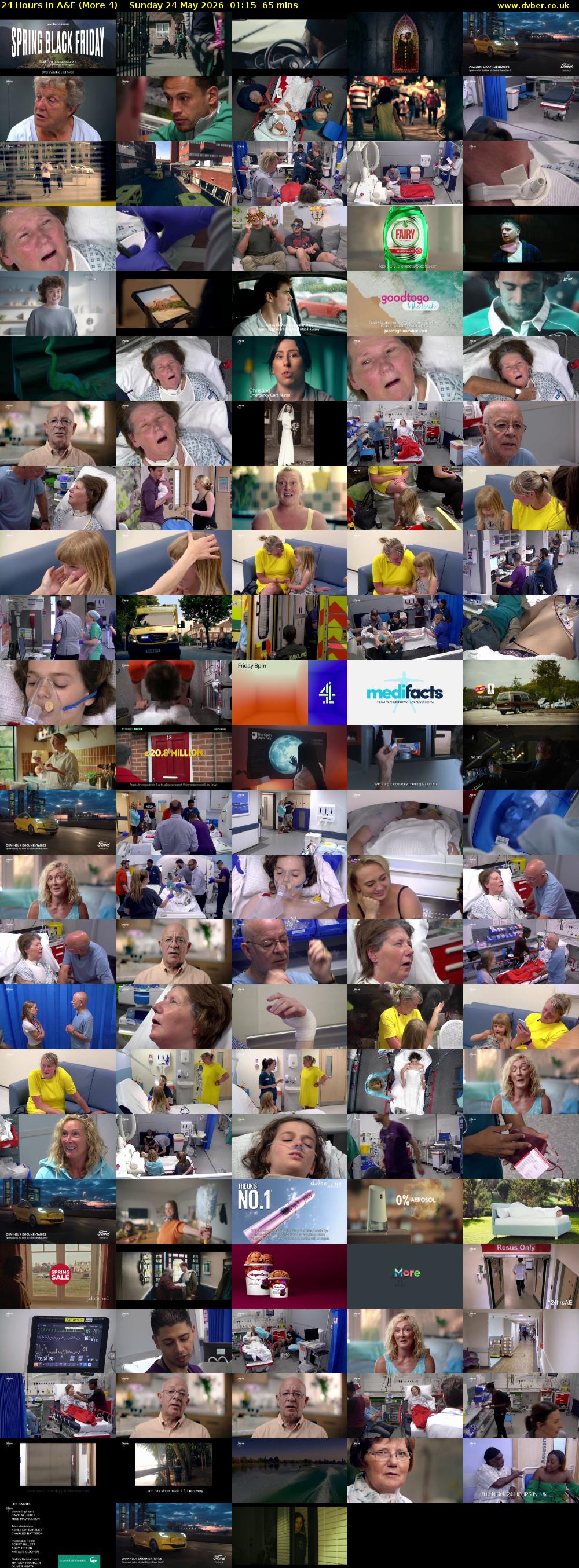 24 Hours in A&E (More 4) Sunday 24 May 2026 01:15 - 02:20