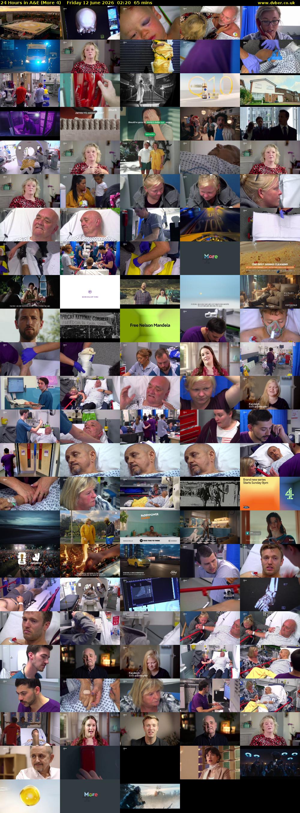 24 Hours in A&E (More 4) Friday 12 June 2026 02:20 - 03:25