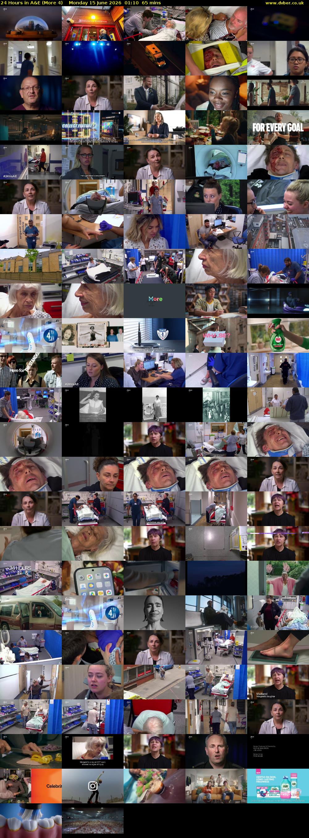 24 Hours in A&E (More 4) Monday 15 June 2026 01:10 - 02:15
