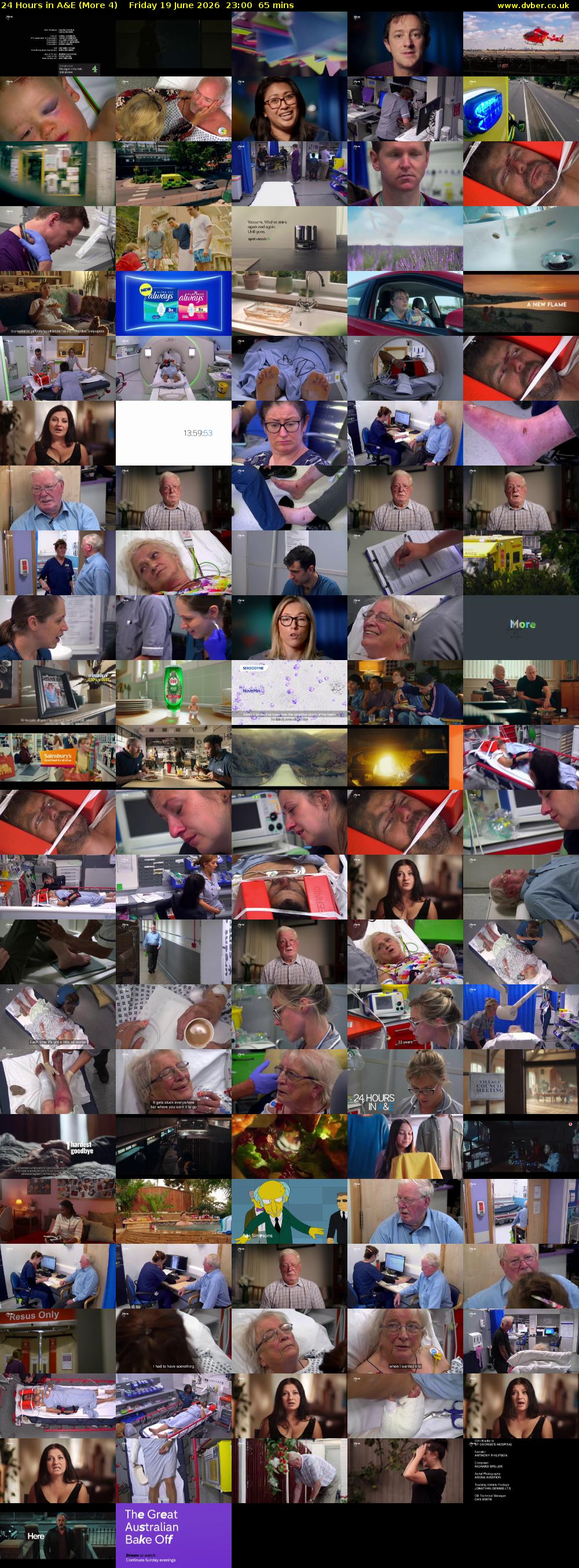 24 Hours in A&E (More 4) Friday 19 June 2026 23:00 - 00:05