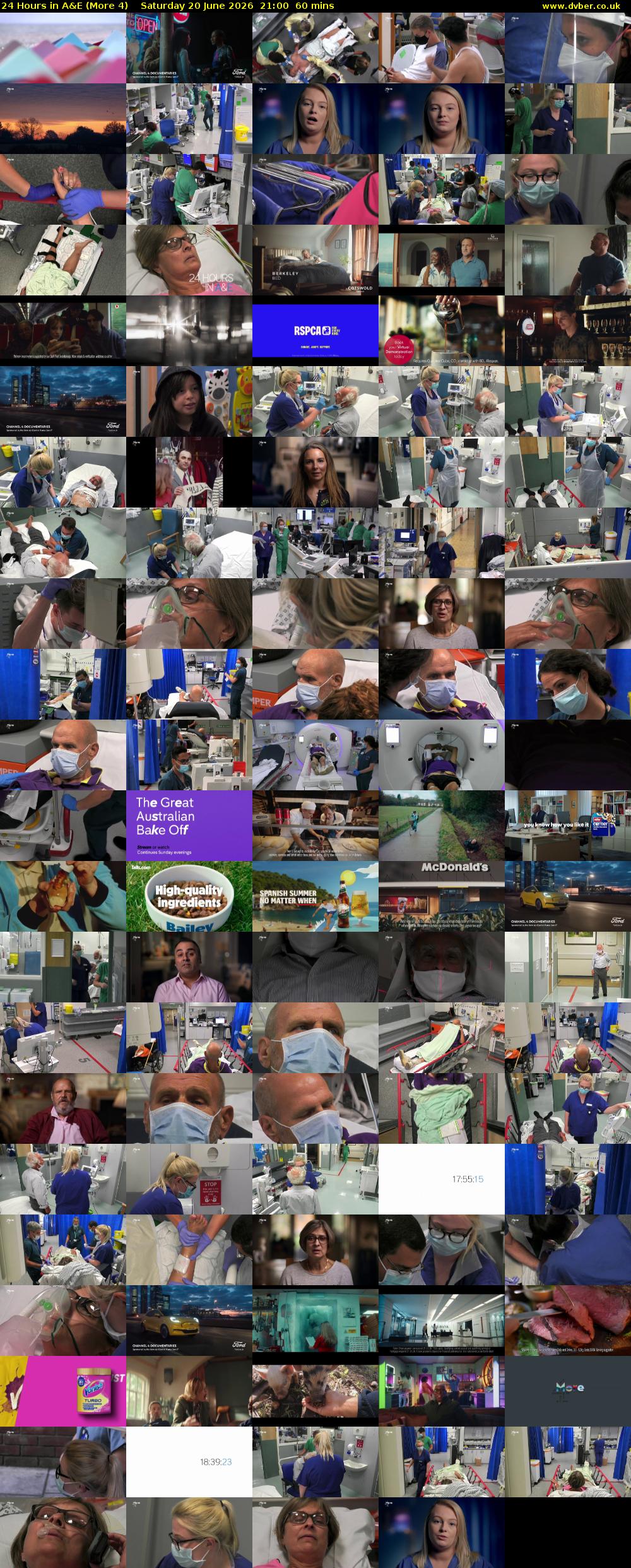 24 Hours in A&E (More 4) Saturday 20 June 2026 21:00 - 22:00
