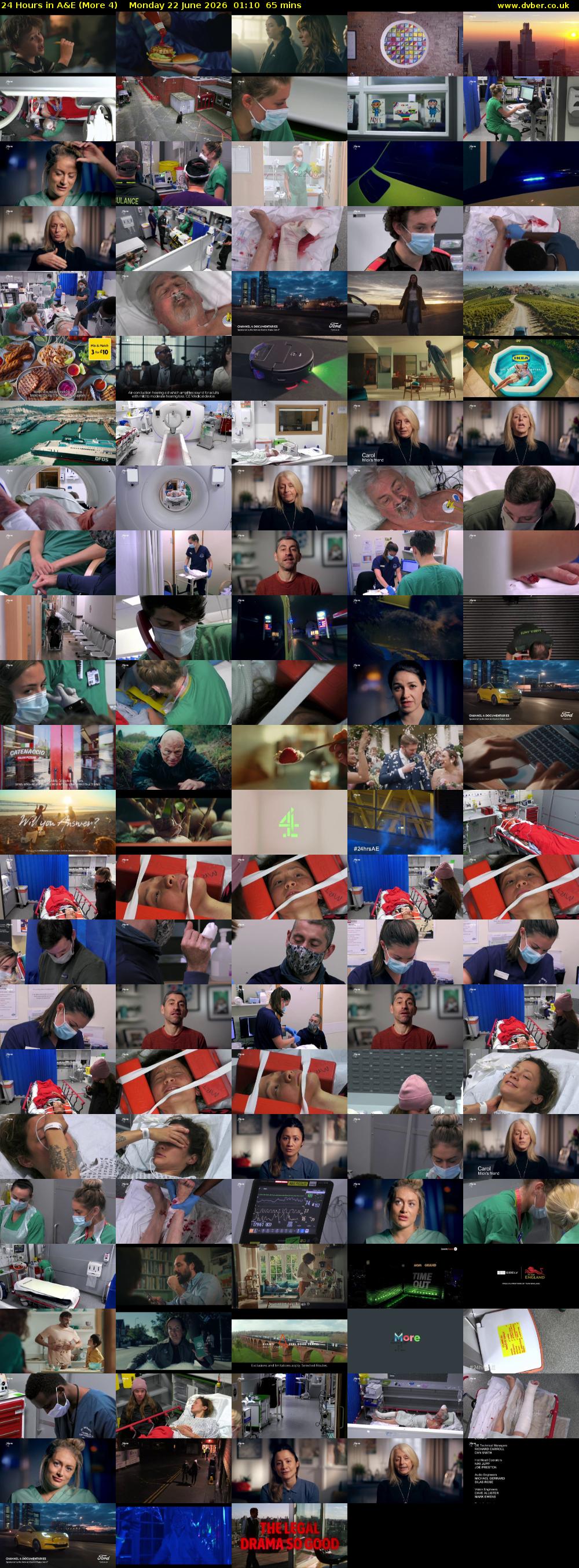 24 Hours in A&E (More 4) Monday 22 June 2026 01:10 - 02:15