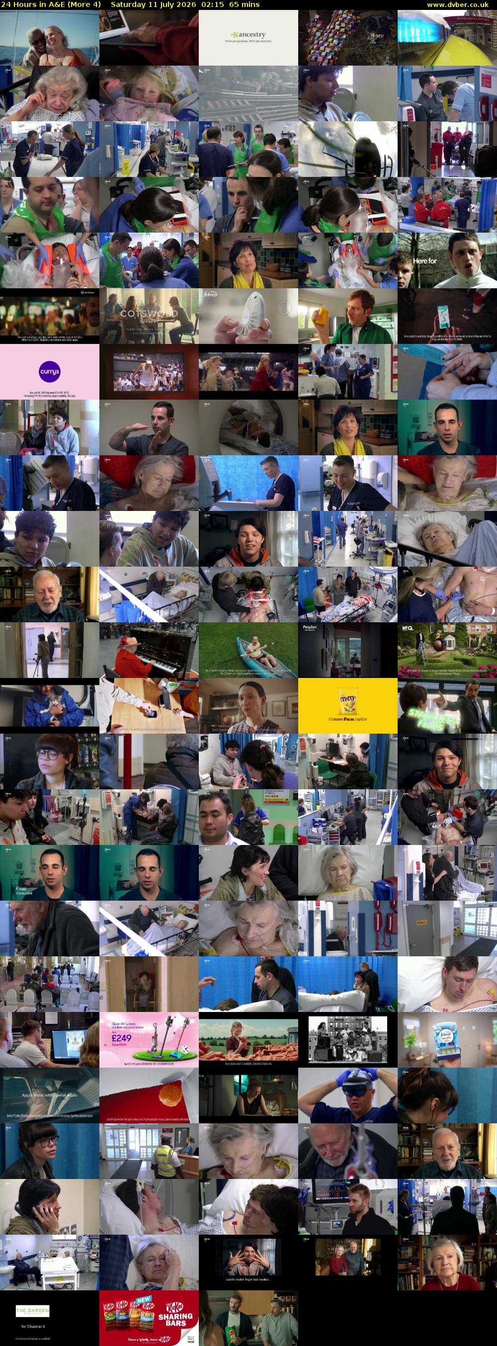 24 Hours in A&E (More 4) Saturday 11 July 2026 02:15 - 03:20