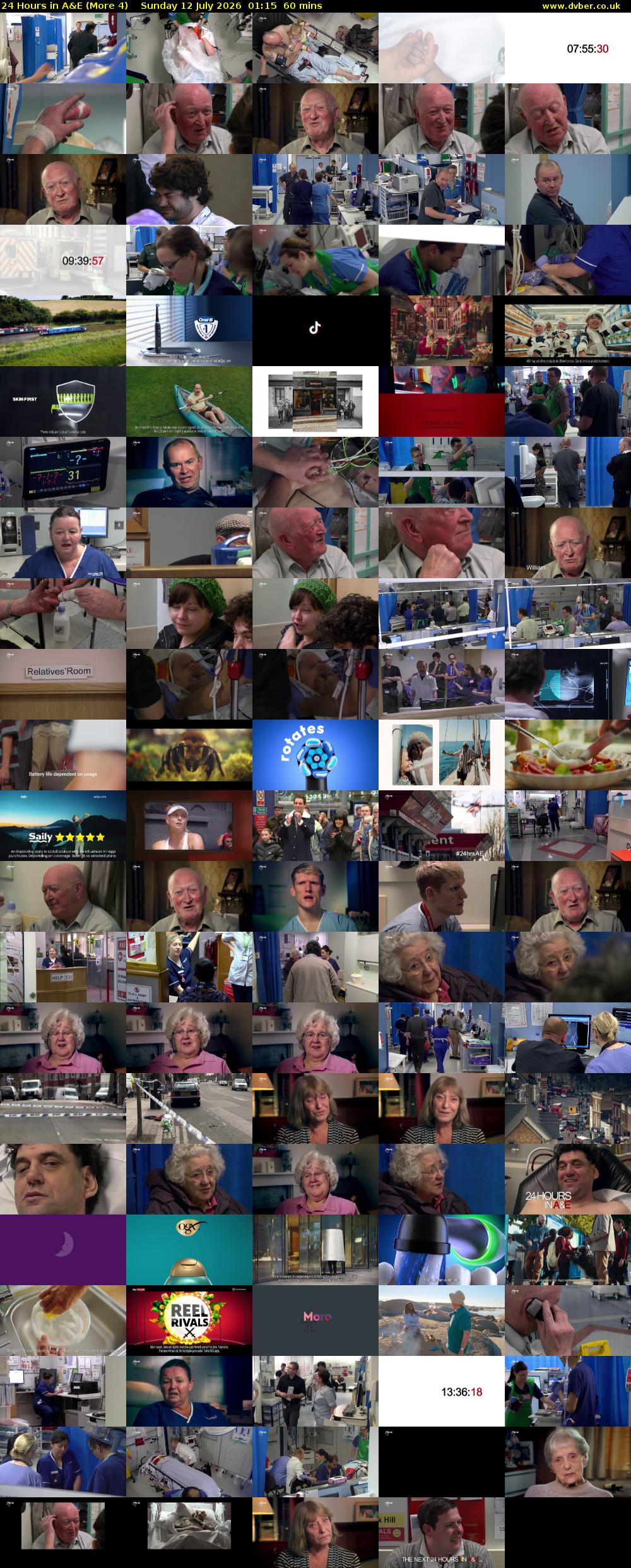 24 Hours in A&E (More 4) Sunday 12 July 2026 01:15 - 02:15