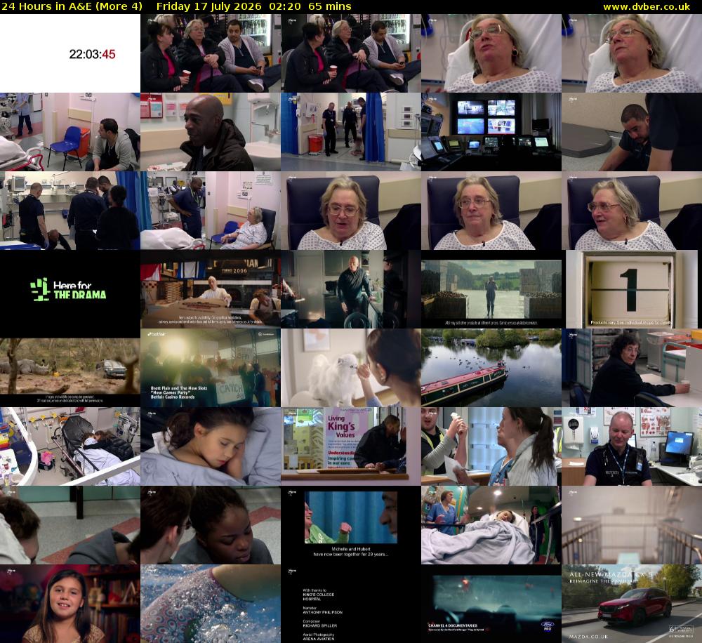 24 Hours in A&E (More 4) Friday 17 July 2026 02:20 - 03:25